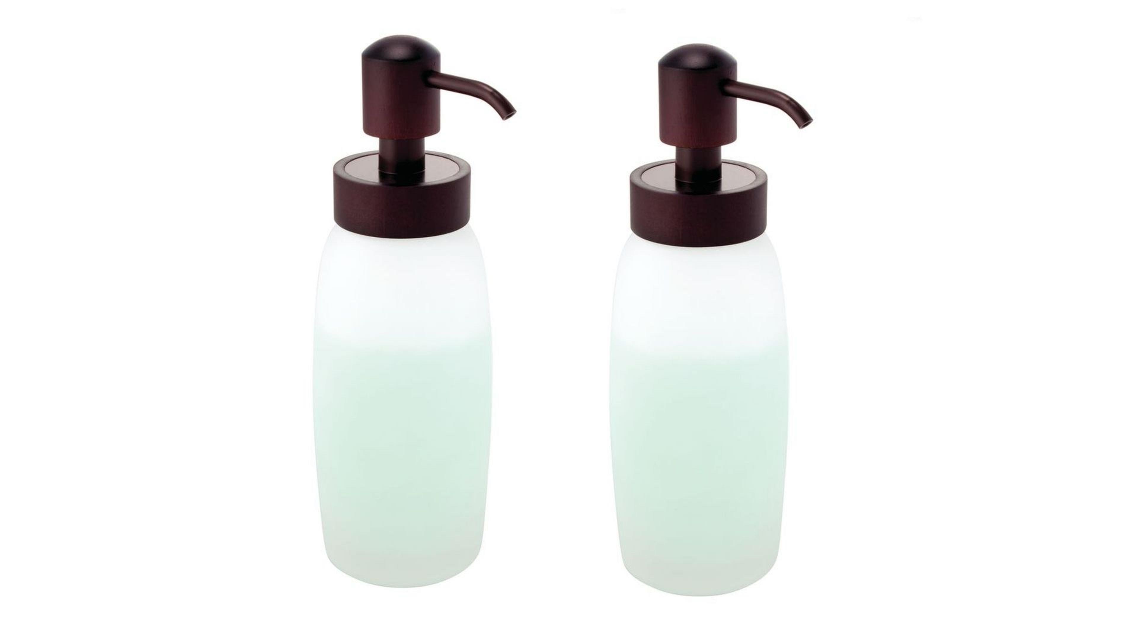 Banyo Seti Sıvı Sabunluk 2 Adet Cam Buz Desenli 6x6x20cm 300ml