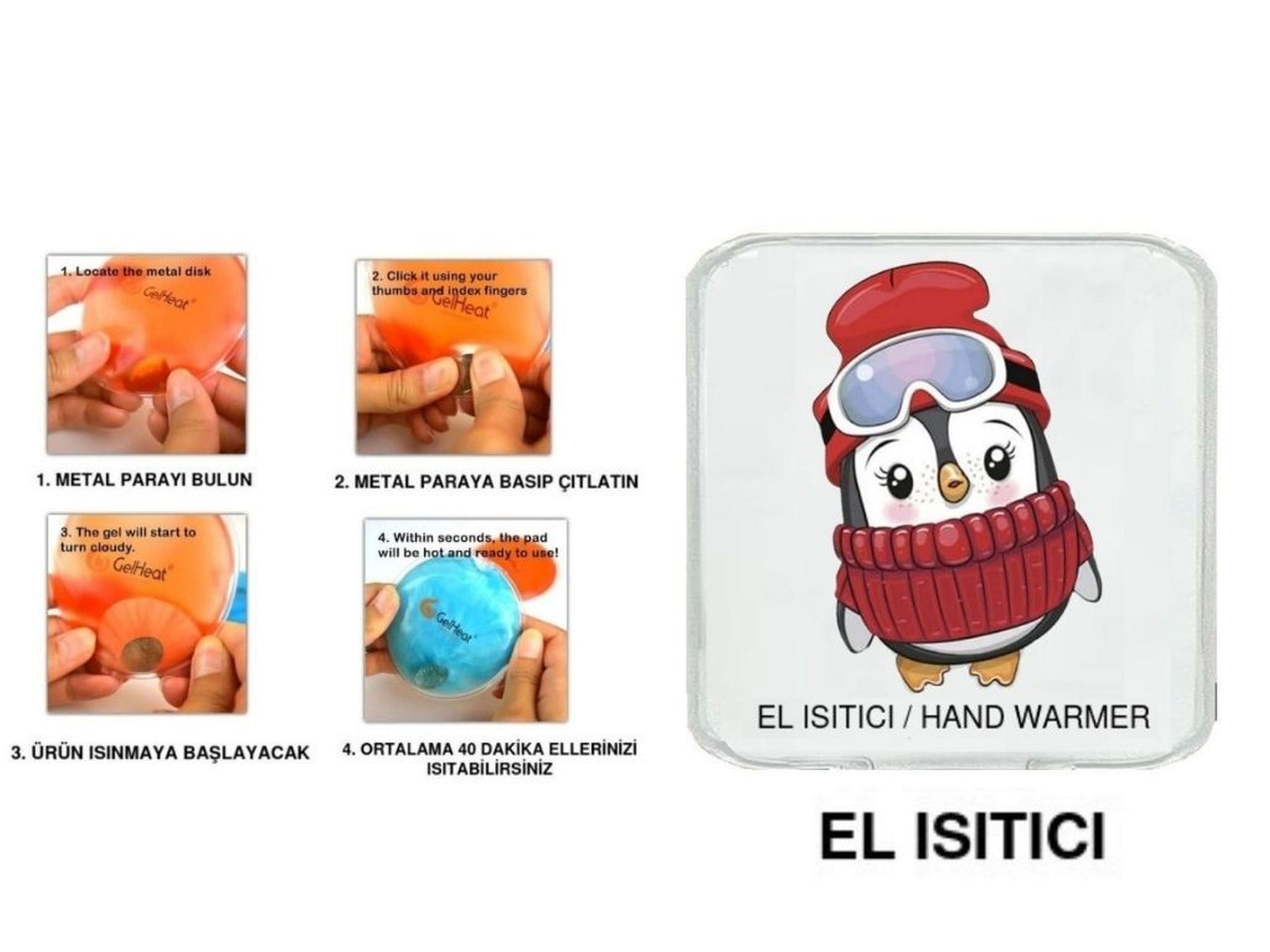 Bereli Penguen Cep Sobası,El Isıtıcı,Sıcak Su Torbası Pvc  10X9,5Cm