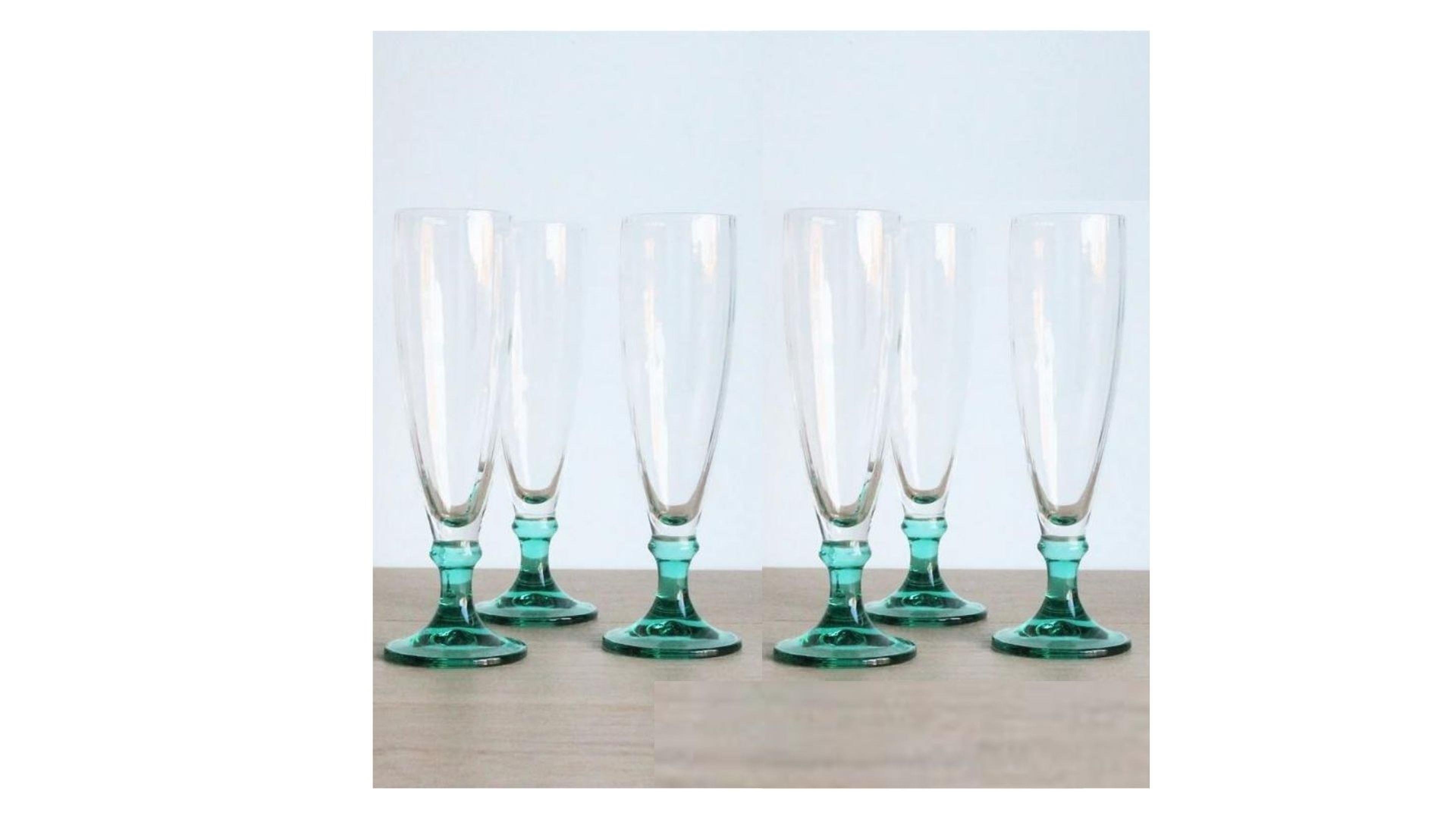 Bormıolı Rocco Cam Kadeh,Şarap,Şampanya   Bardak Seti 6 Adet Italyan Tasarım 4,5X4,5X17Cm