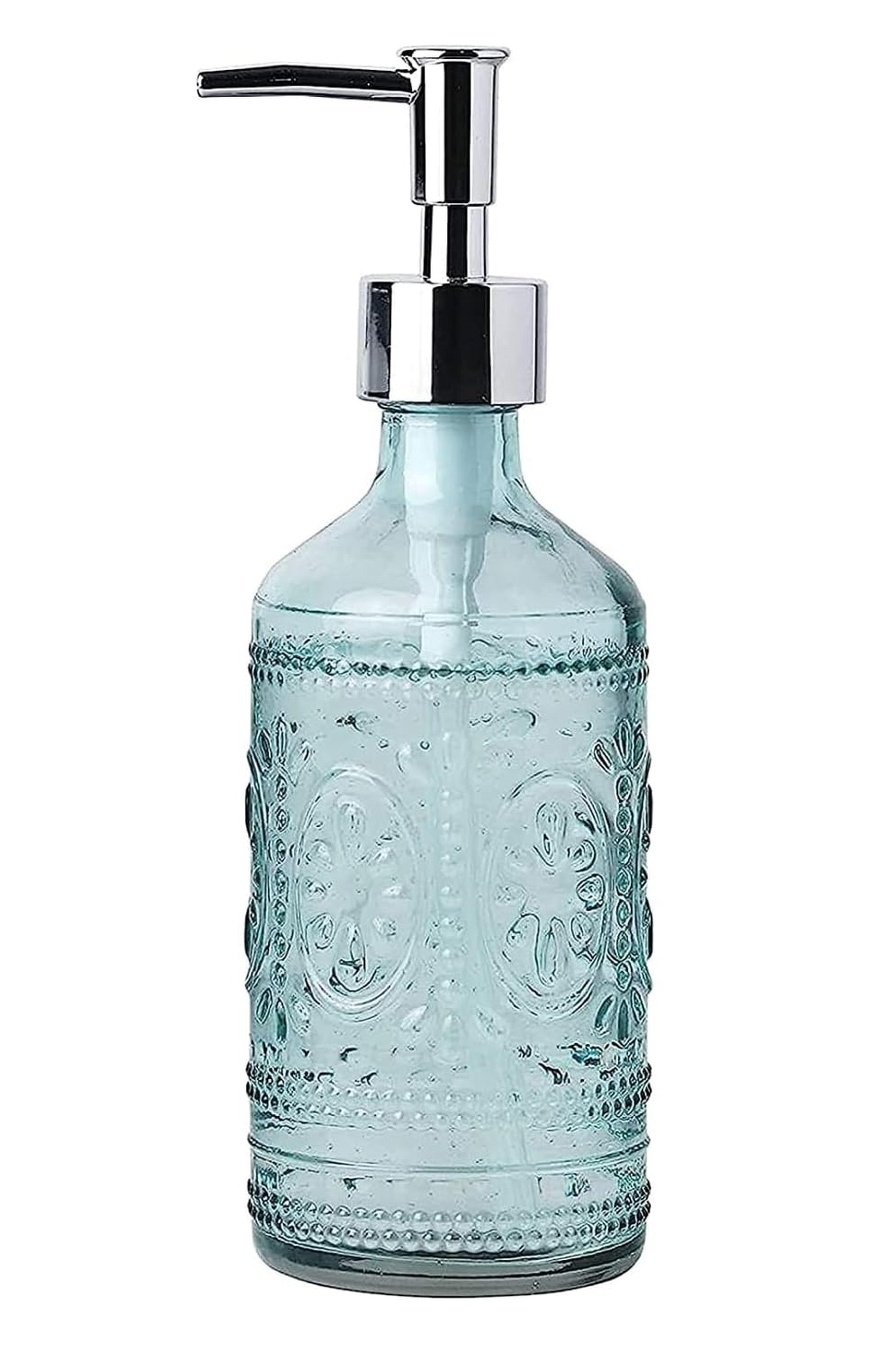 Cam Sıvı Sabunluk Mavi 7X7X21Cm 350Ml