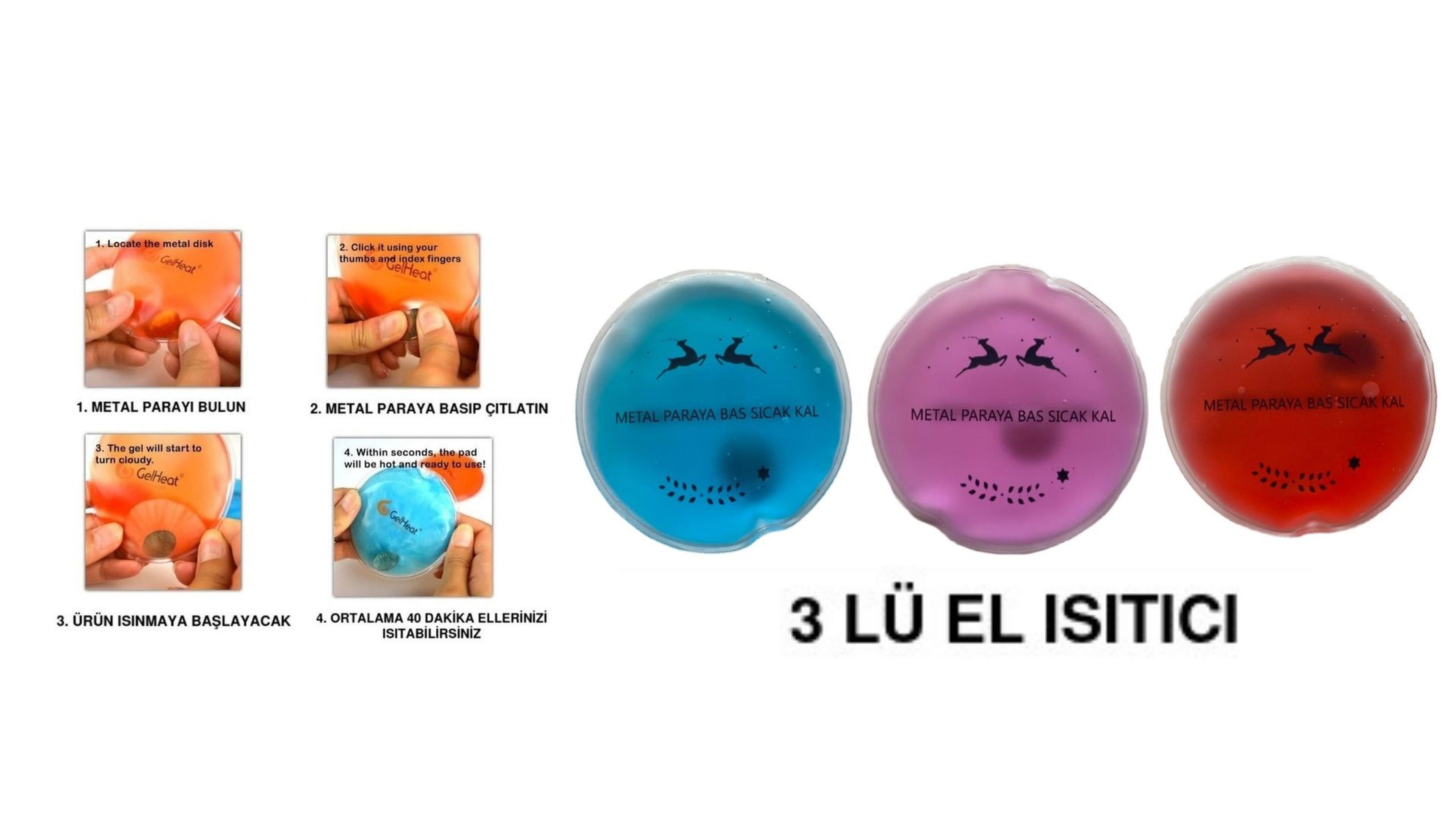 Ceylan Cep Sobası,El Isıtıcı,3 Adet Sıcak Su Torbası Pvc 9cm