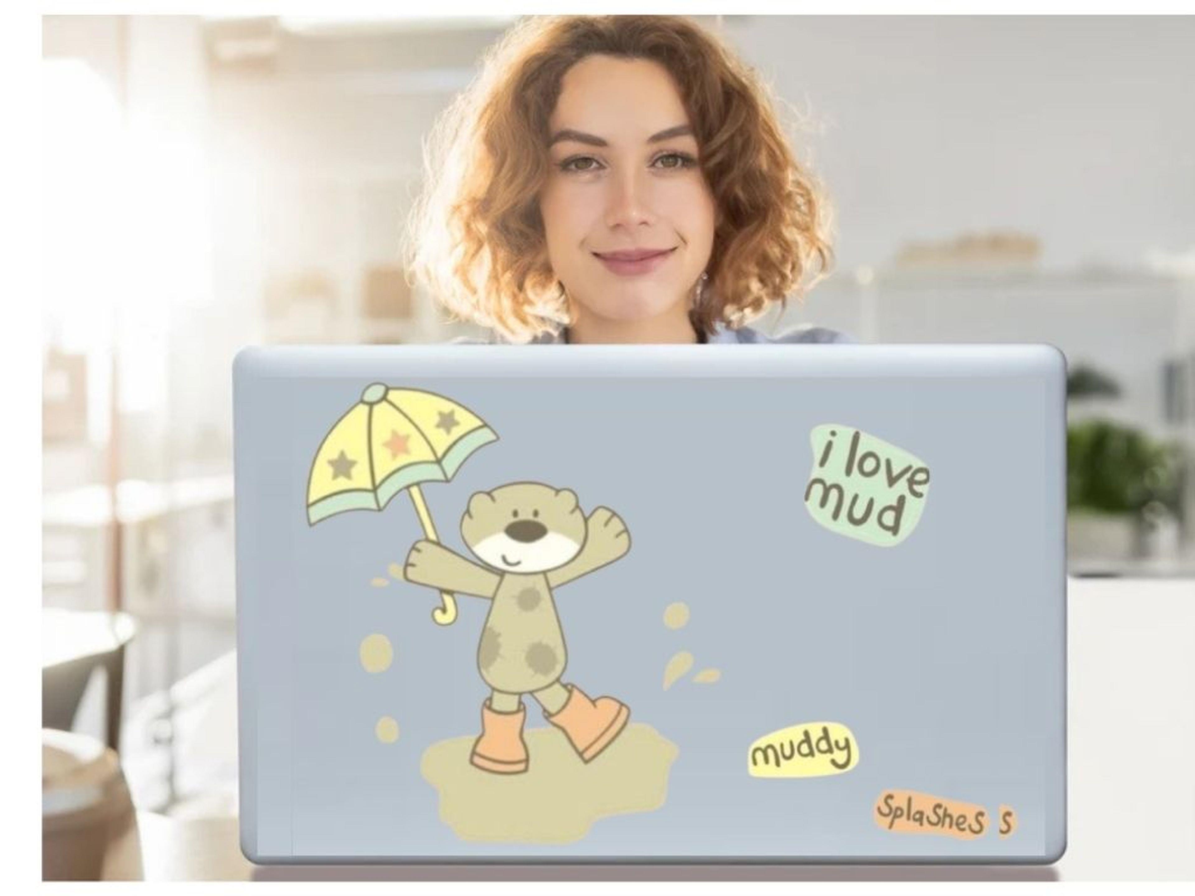 Defter Sticker,Laptop Sticker Sevimli Ayı Desenli Pvc 70X50X0,5Cm