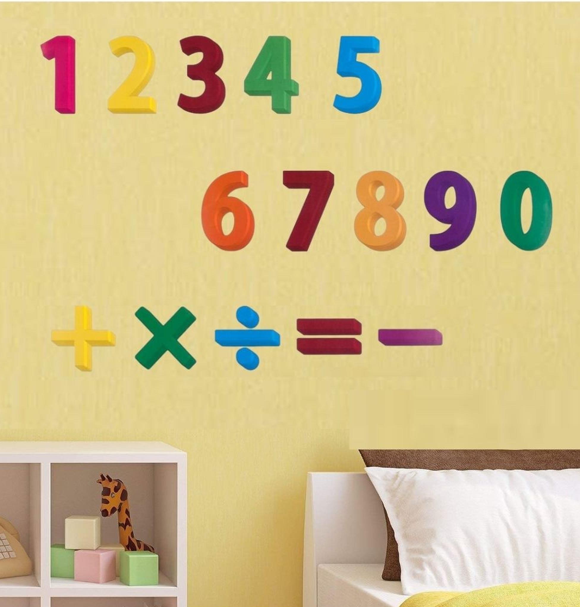 Duvar Süsü (Sticker) 2 Adet Rakamlı Desen Pvc 48x33x0,5cm