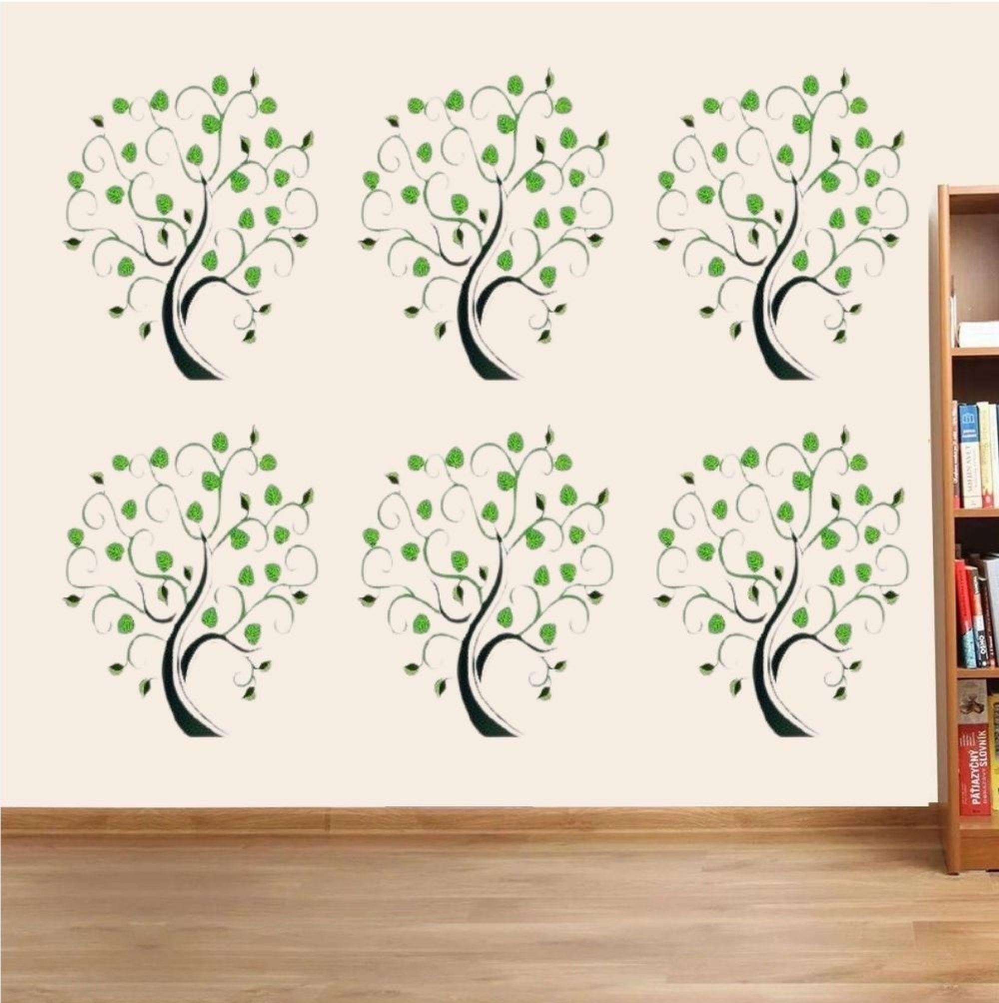 Duvar Süsü (Sticker) Ağaçlı Şeffaf Filmli Pvc 70x50x0,5cm