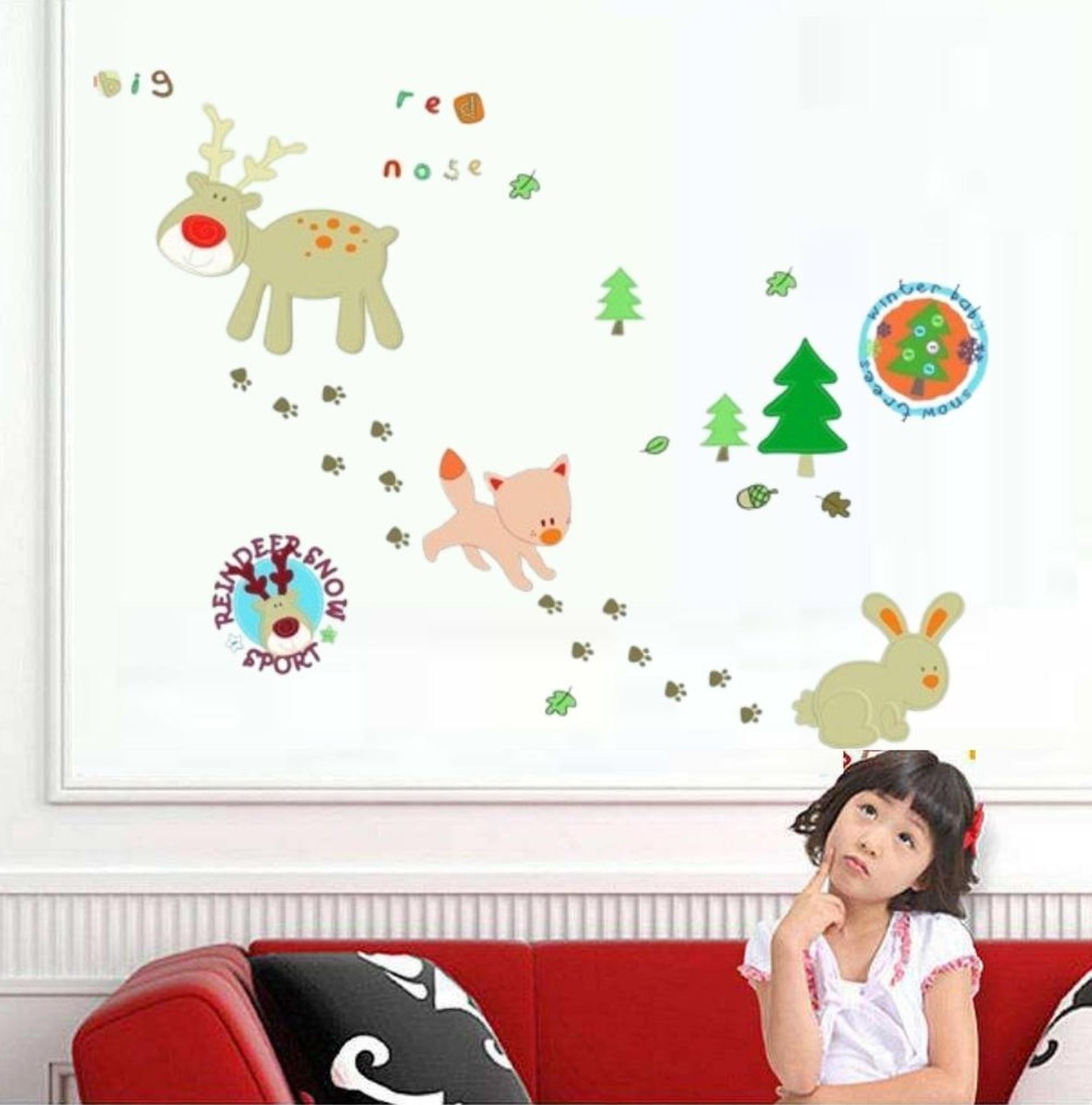 Duvar Süsü (Sticker) Ormanlı Desenli Pvc 48x33x0,5cm