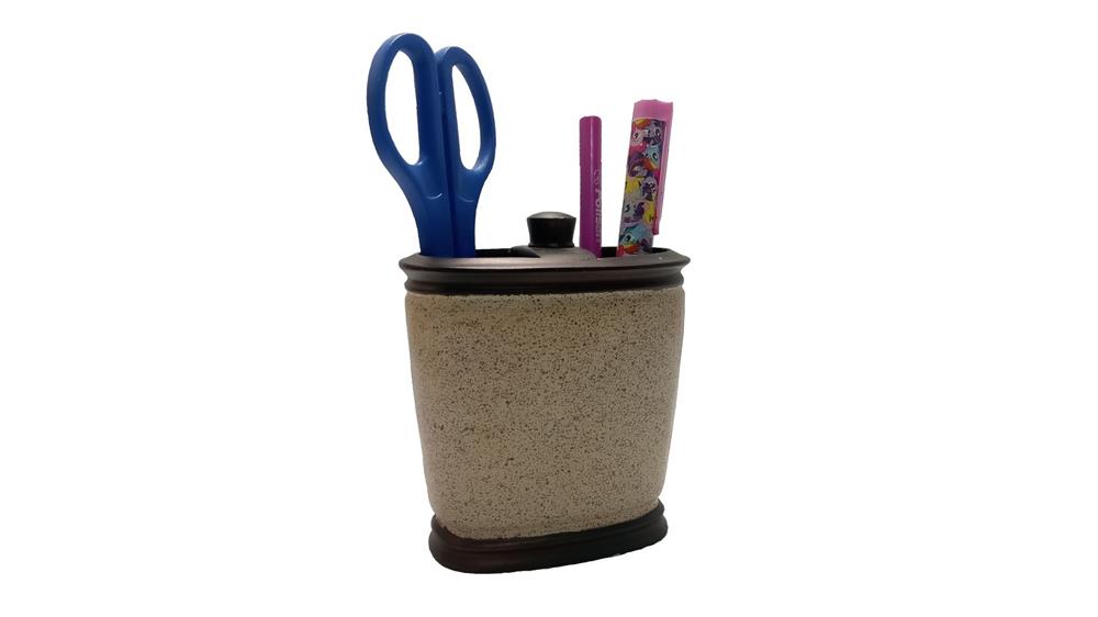 Kalemlik Bronz Kumlu Poliresin Ofis Gereci 10x12x5cm