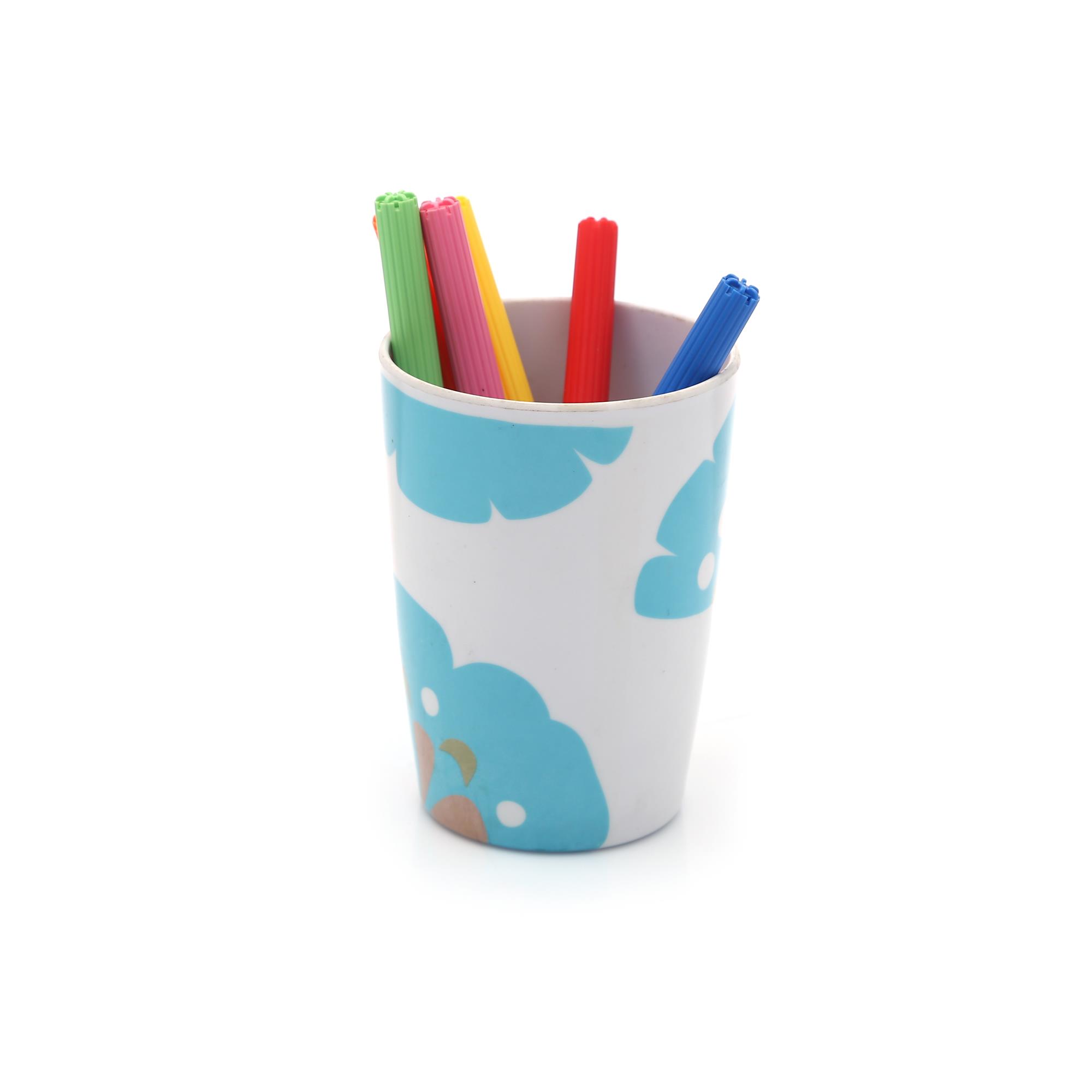 Kalemlik Mavi Yapraklı Ofis Gereci 6X6X10Cm 350Ml