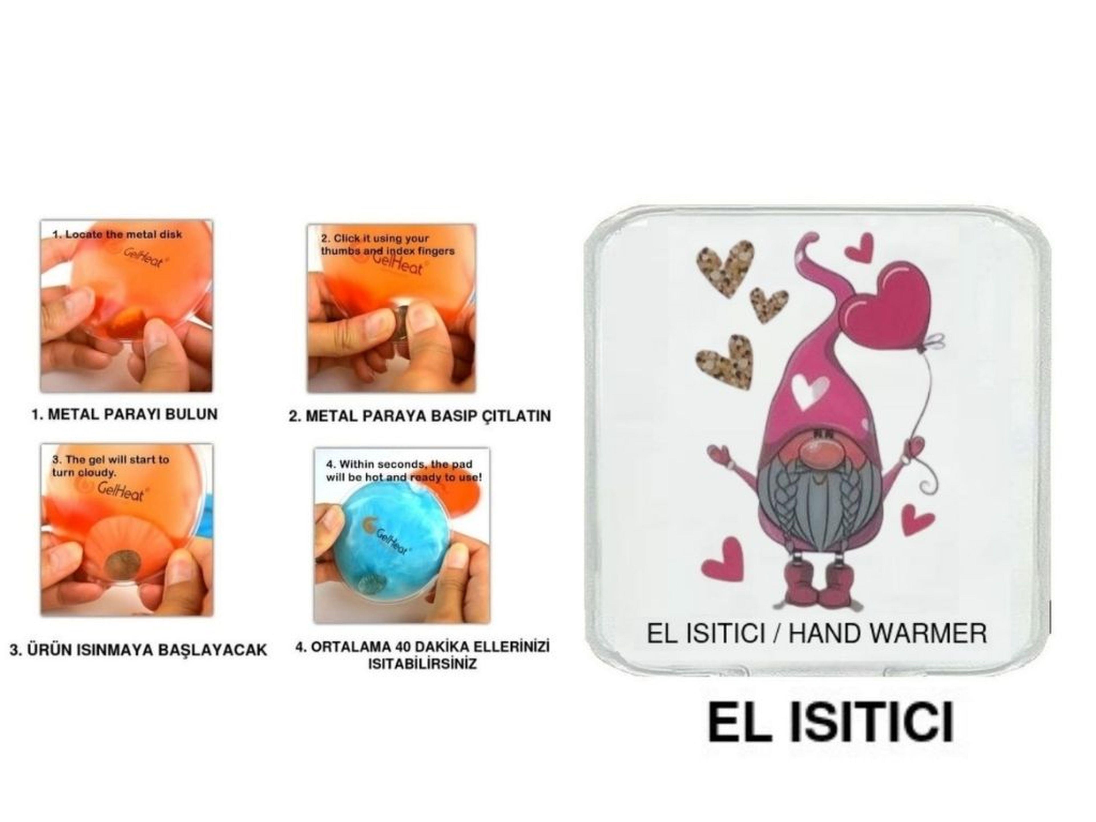 Kalpli Noel Cücesi Cep Sobası,El Isıtıcı,Sıcak Su Torbası Pvc  10X9,5Cm