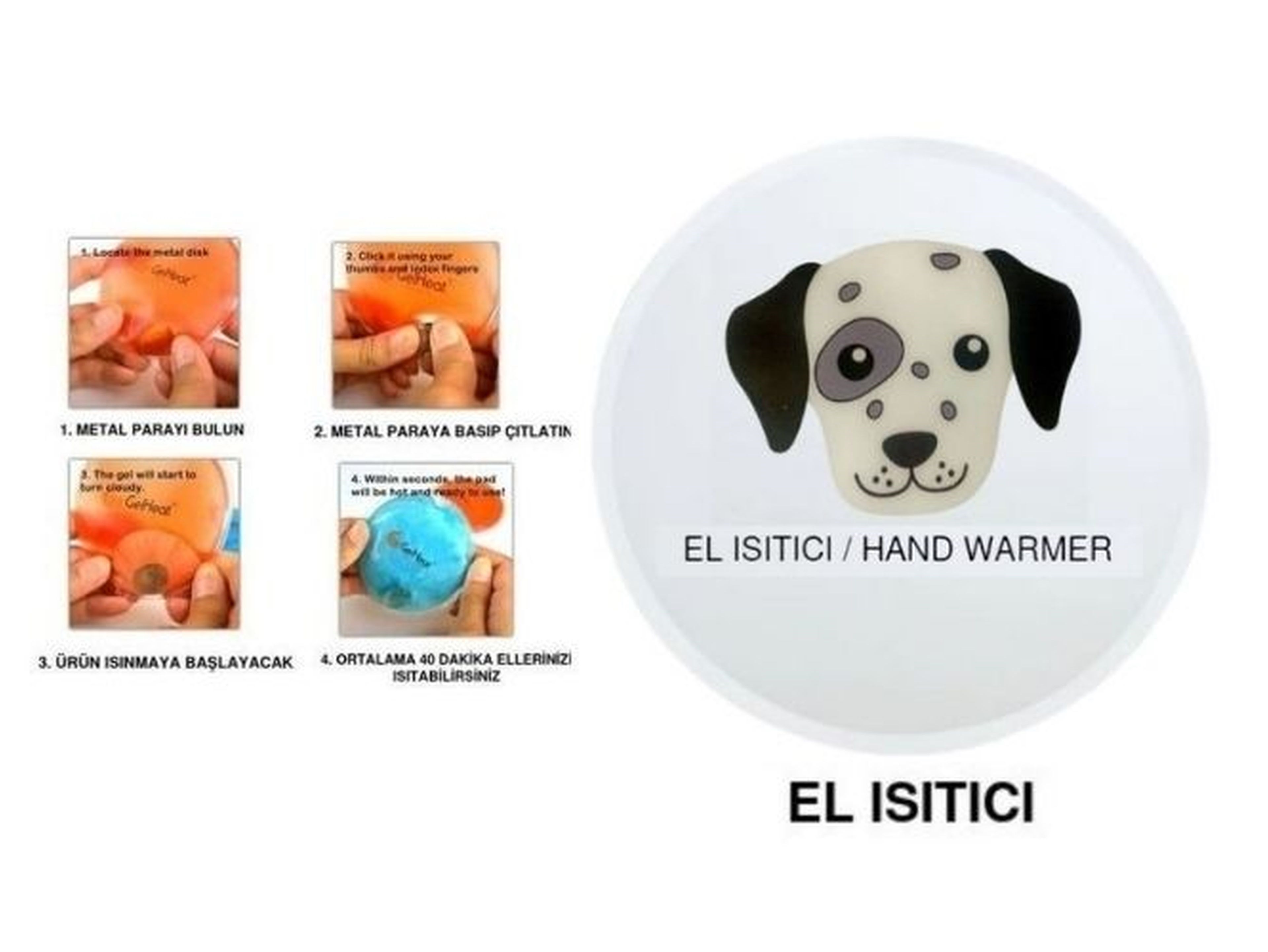 Köpek Cep Sobası,El Isıtıcı,Sıcak Su Torbası Pvc  9Cm