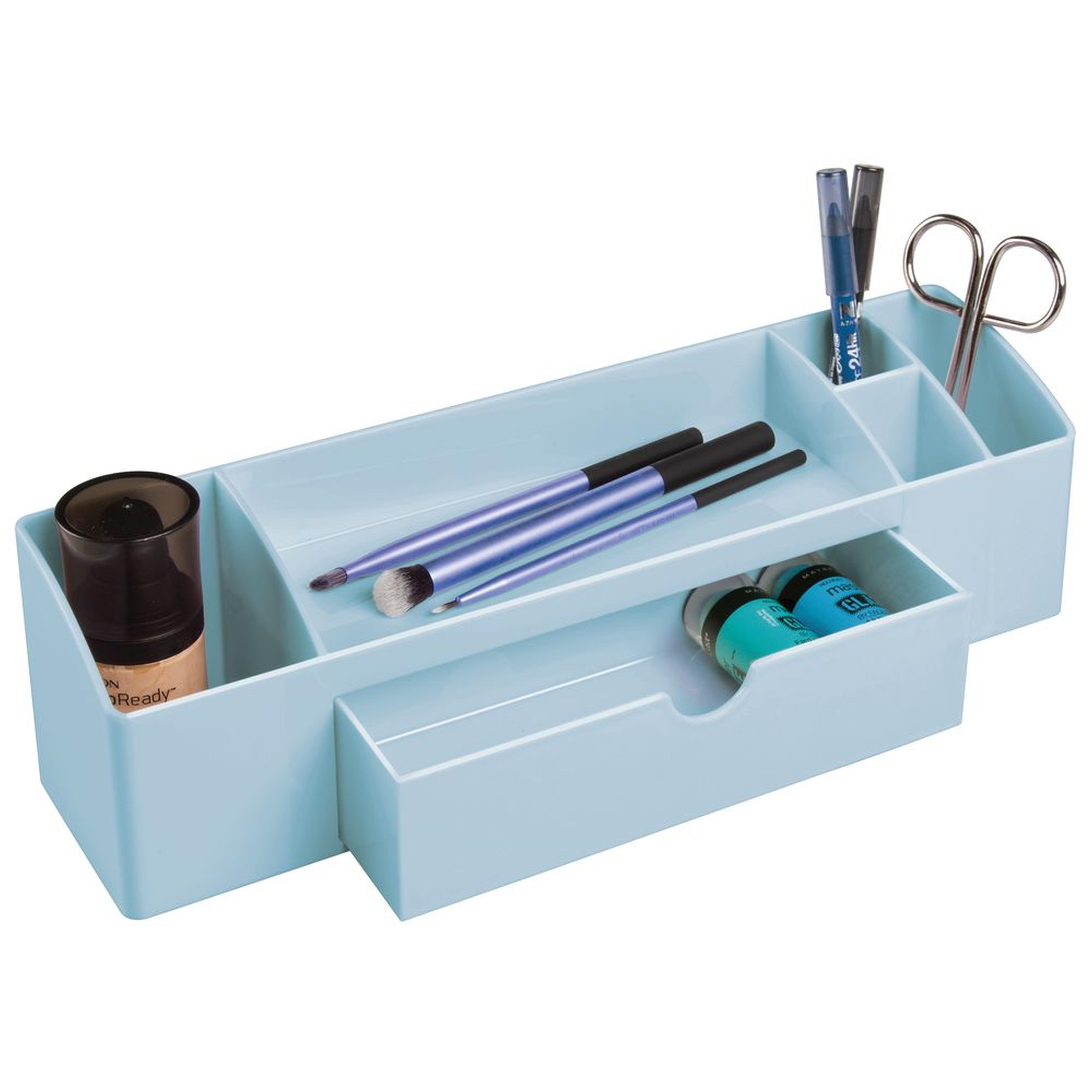 Kozmetik,Makyaj Organizer Çekmeceli Mavi 30X12X9Cm