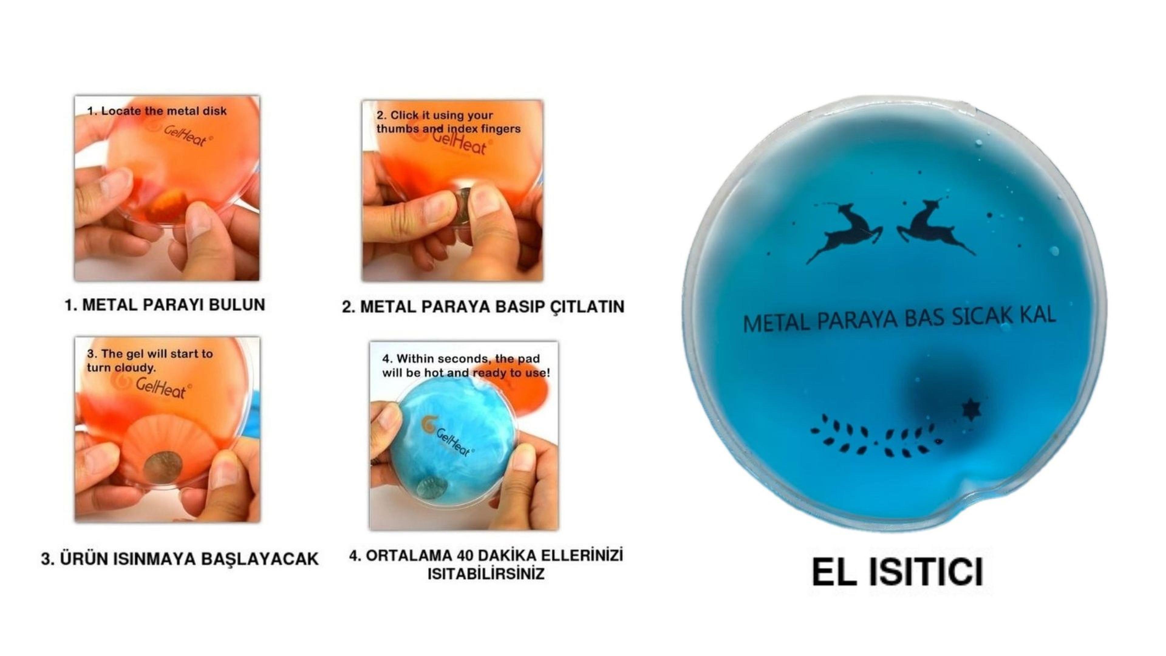 Mavi Ceylan Cep Sobası,El Isıtıcı,Sıcak Su Torbası Pvc 9cm