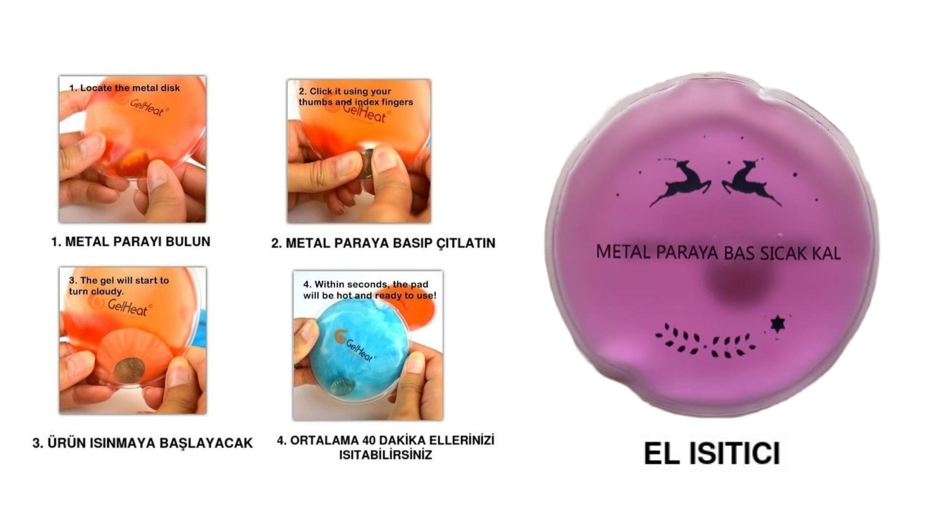 Pembe Ceylan Cep Sobası,El Isıtıcı,Sıcak Su Torbası Pvc 9cm