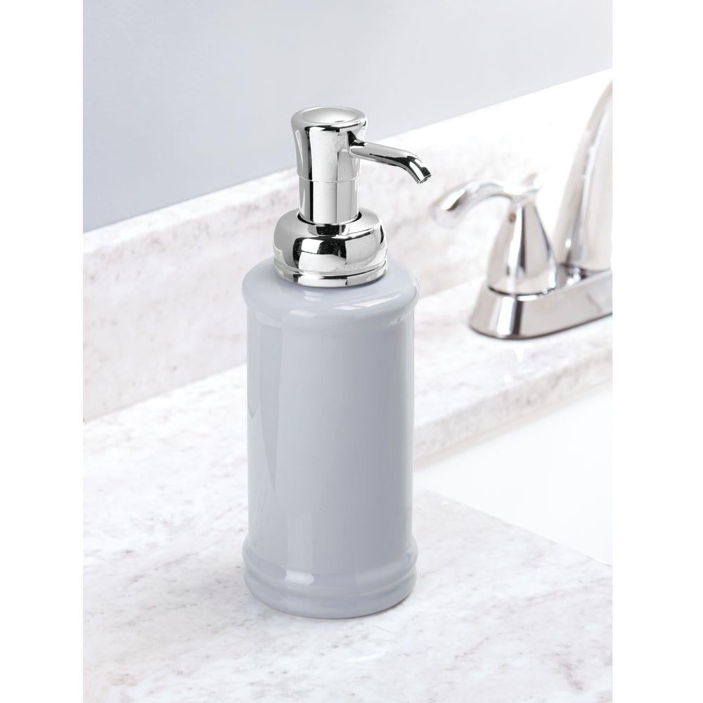 Porselen Sıvı Sabunluk Gri 7X7X20Cm 355Ml