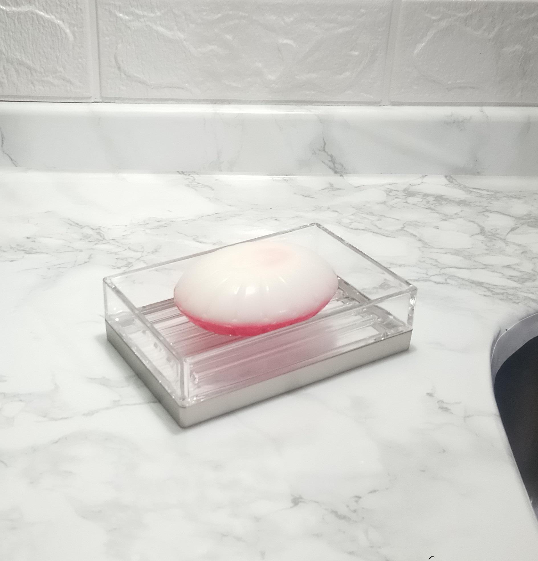 Sabunluk Modern Gümüş Tasarımlı Akrilik 12X8X3Cm