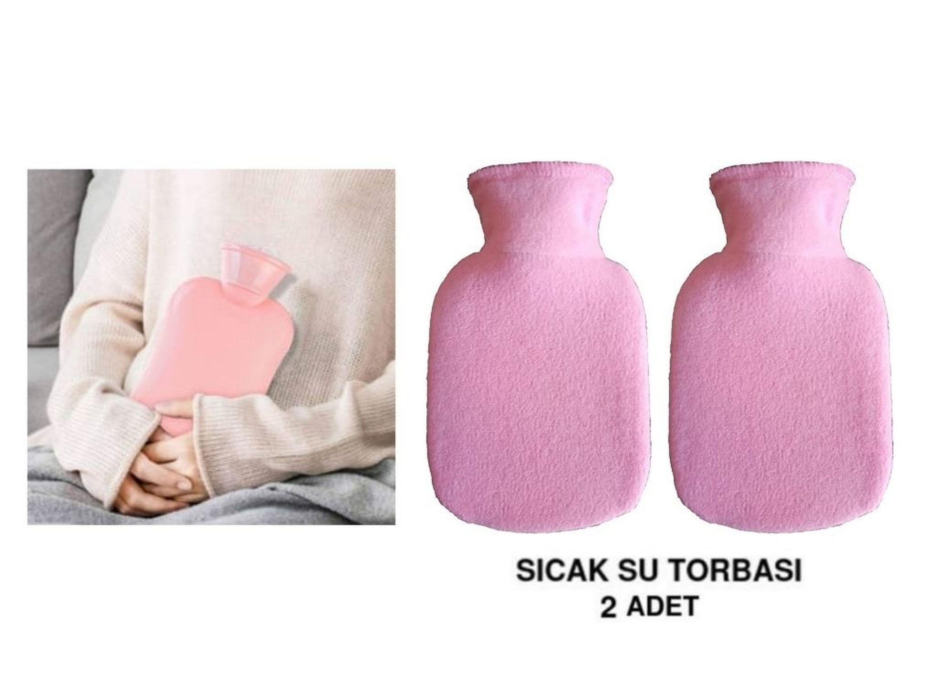 Sıcak Su Torbası 2 Adet,Açık Pembe 23X15X2Cm 250 Ml