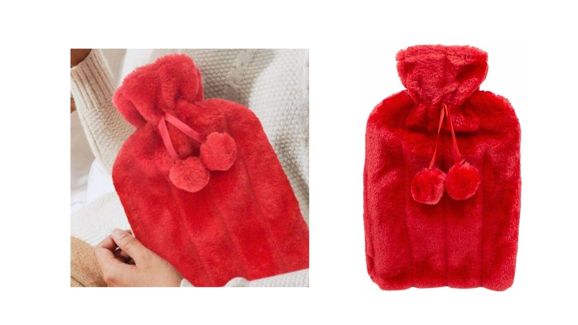 Sıcak Su Torbası Ponponlu Kırmızı 26X17X2Cm 750Ml