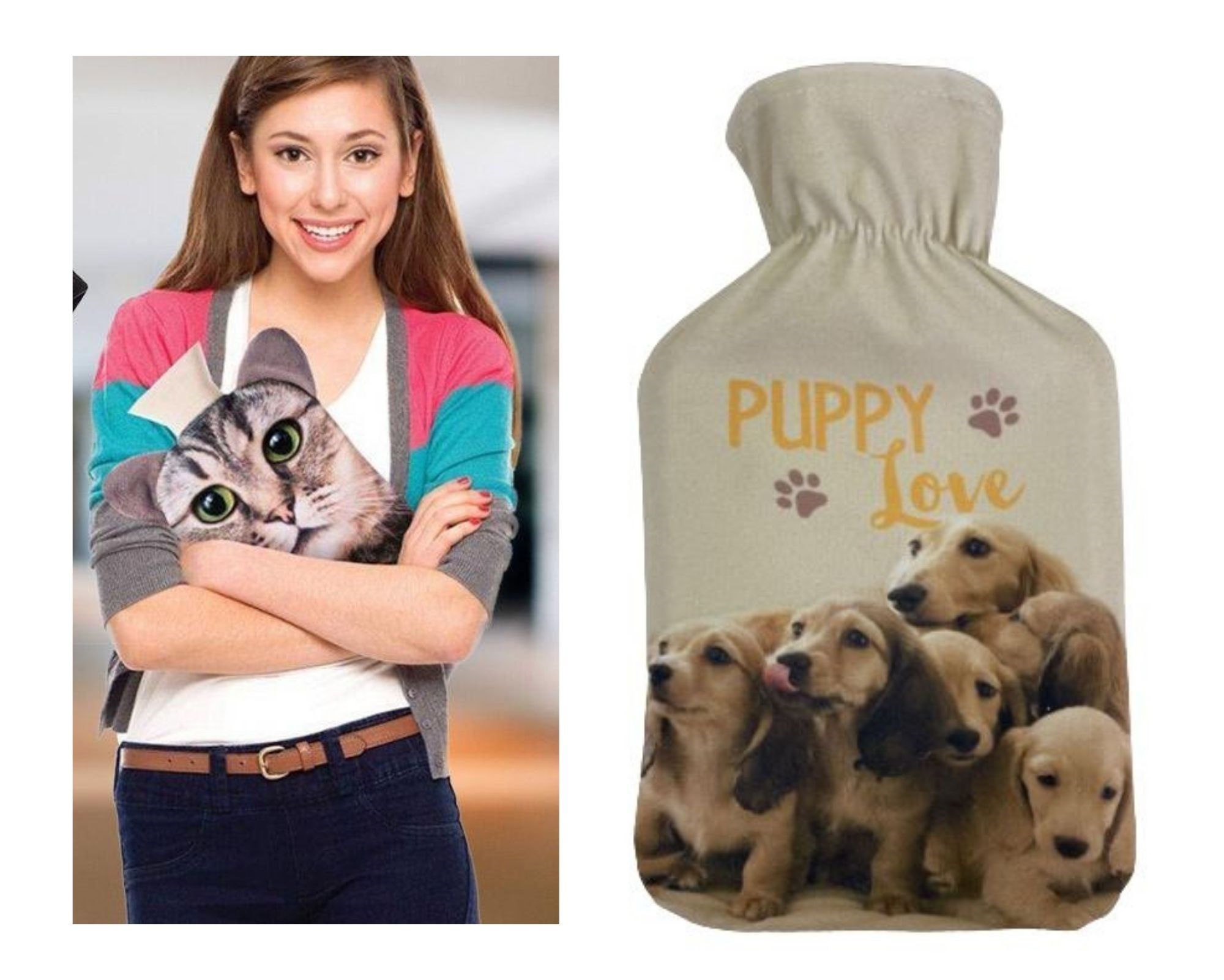 Sıcak Su Torbası Sevimli Köpekler Termofor 28x18x2cm 1 Litre