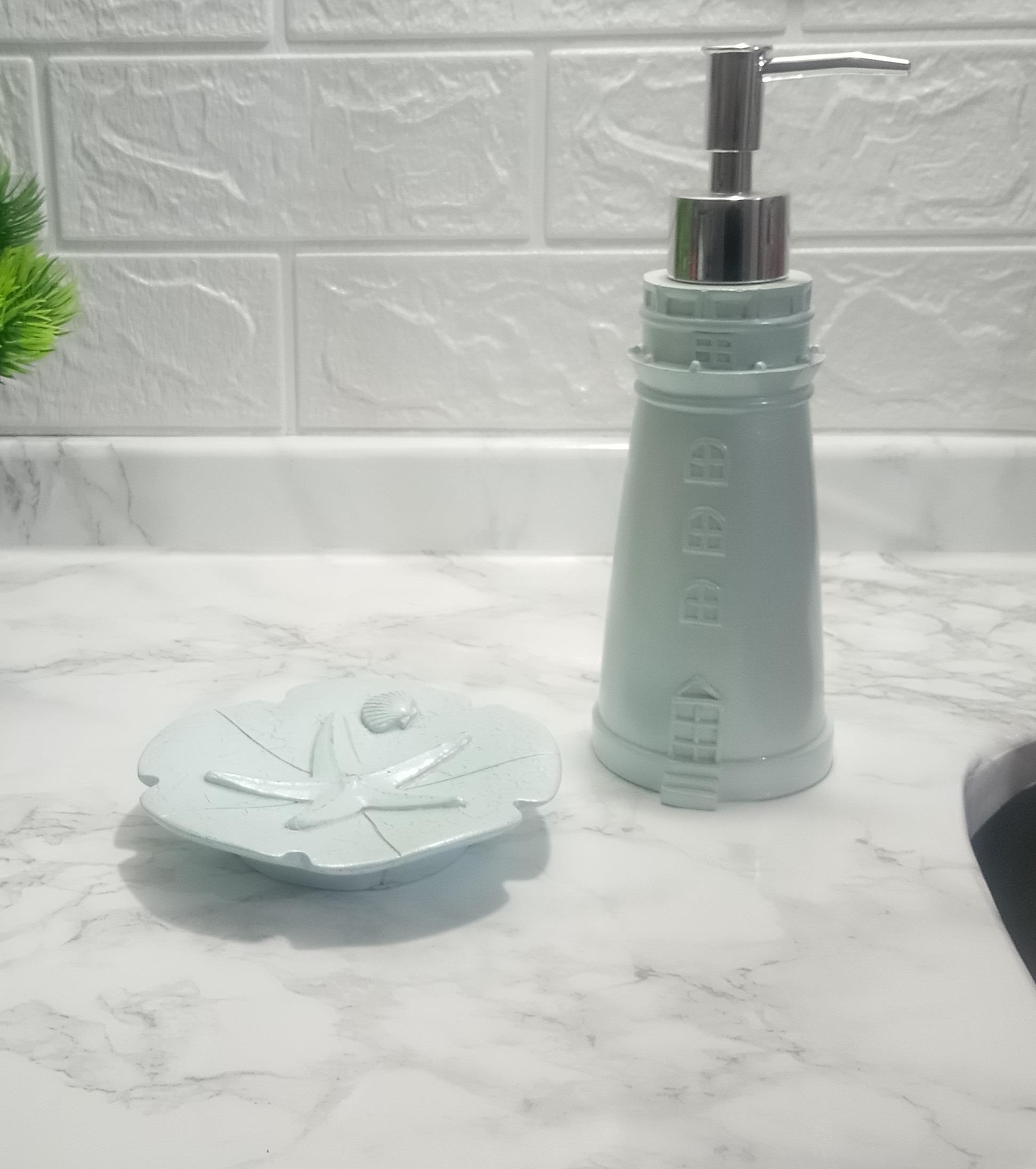 Sıvı Sabunluk Ve Sabunluk 2 Li Banyo Seti,Deniz Feneri