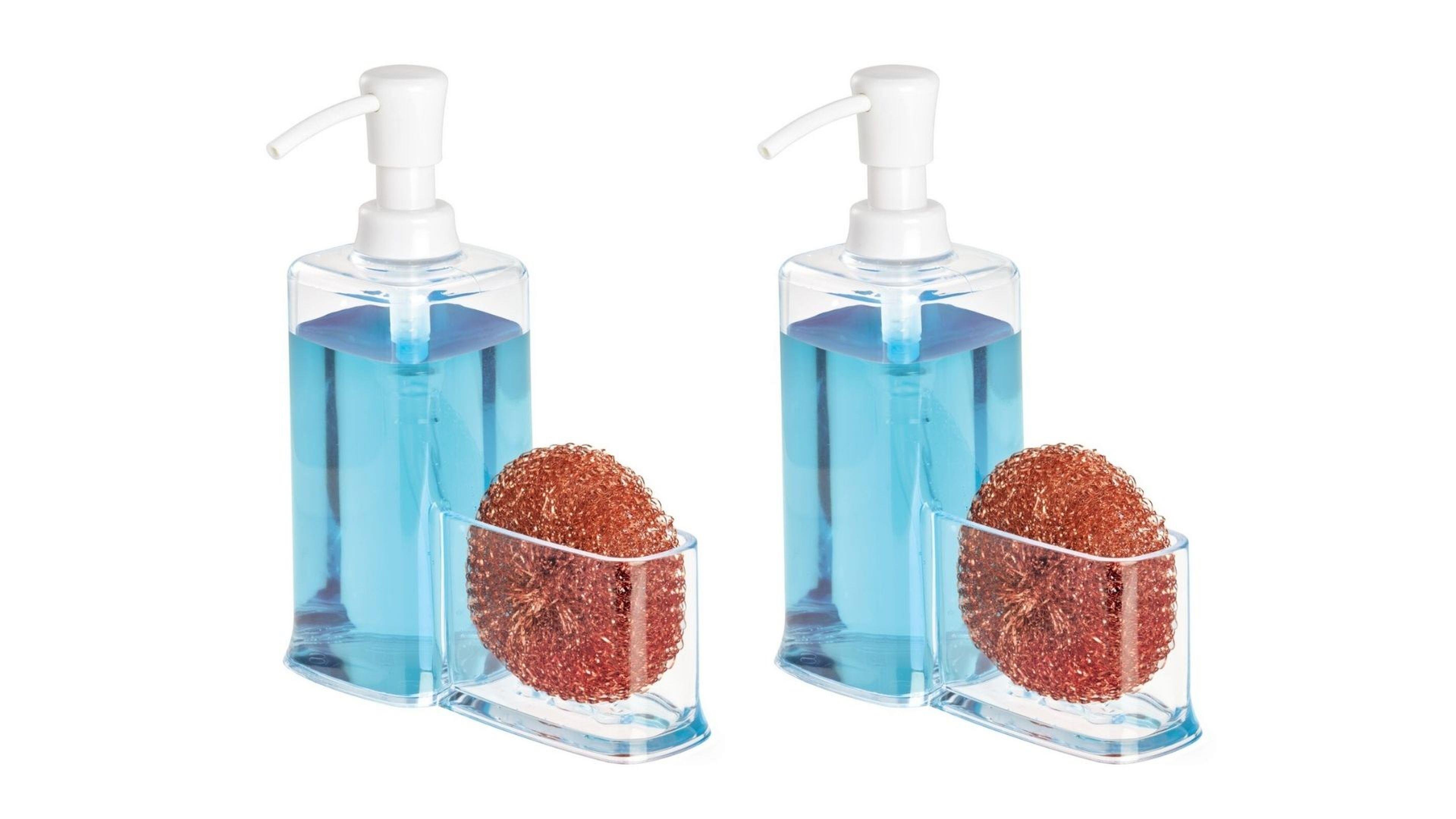 Süngerlikli Beyaz Sıvı Sabunluk 2 Adet 15x7x20cm