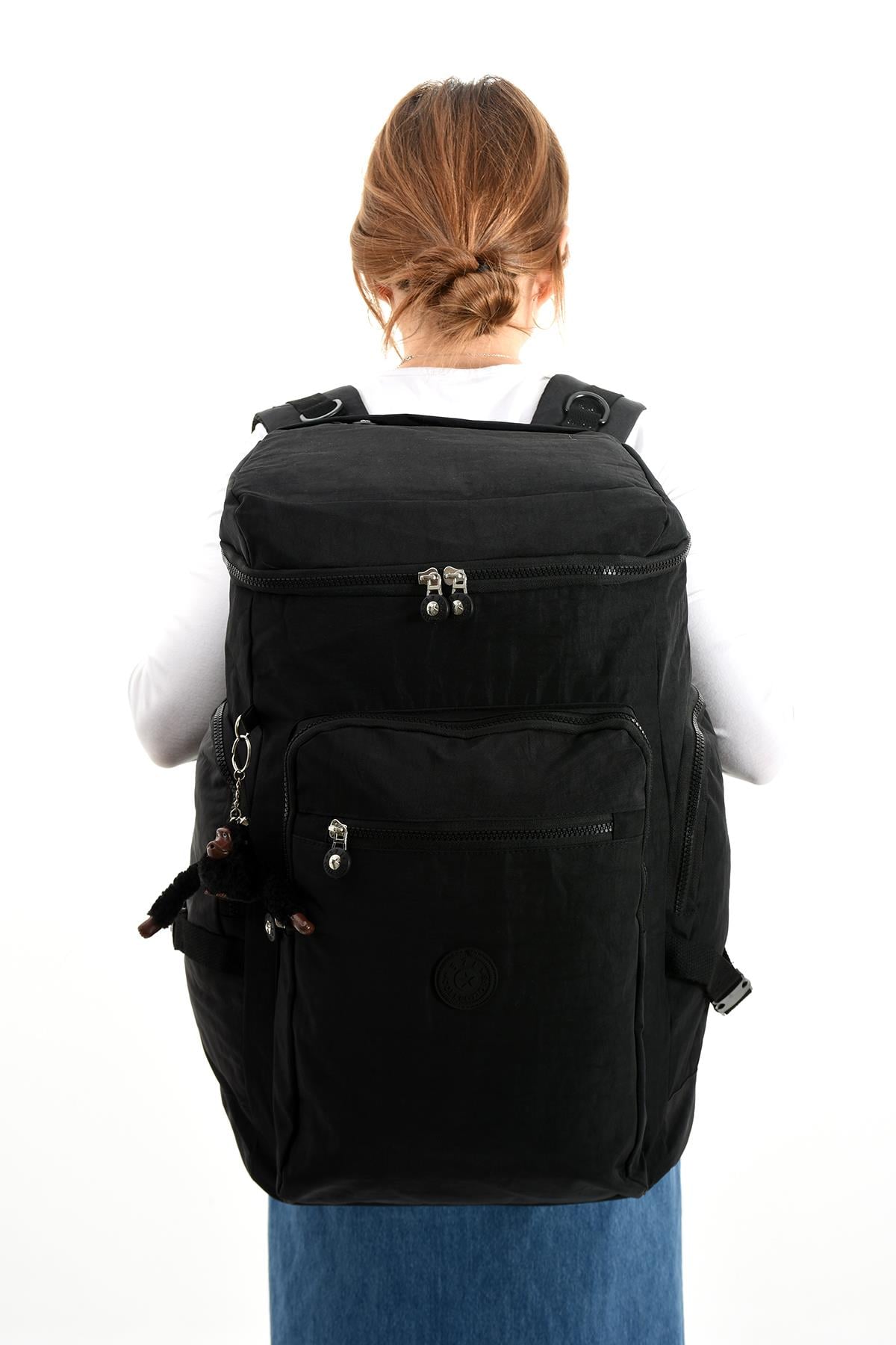 Büyük Boy Ultra Hafif Çok Bölmeli Dağcı Çantası Siyah (Model: 571-7D) 