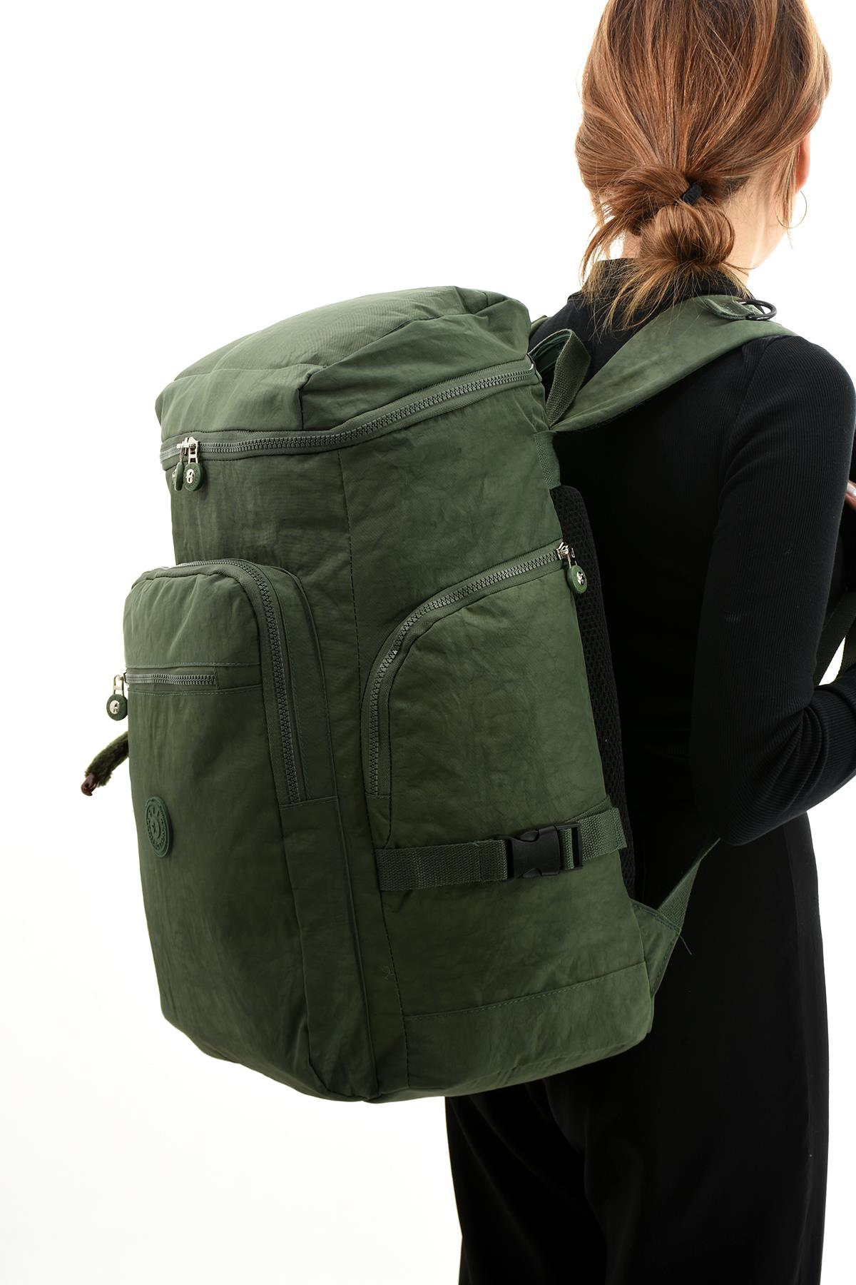 Büyük Boy Ultra Hafif Çok Bölmeli Dağcı Çantası Yeşil (Model: 571-7D) 