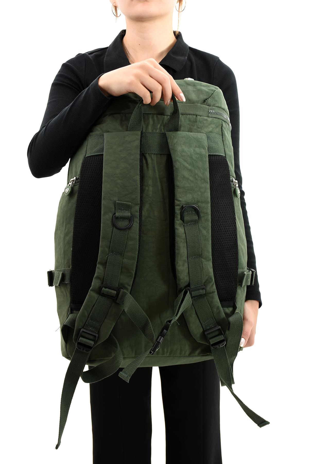 Büyük Boy Ultra Hafif Çok Bölmeli Dağcı Çantası Yeşil (Model: 571-7D) 