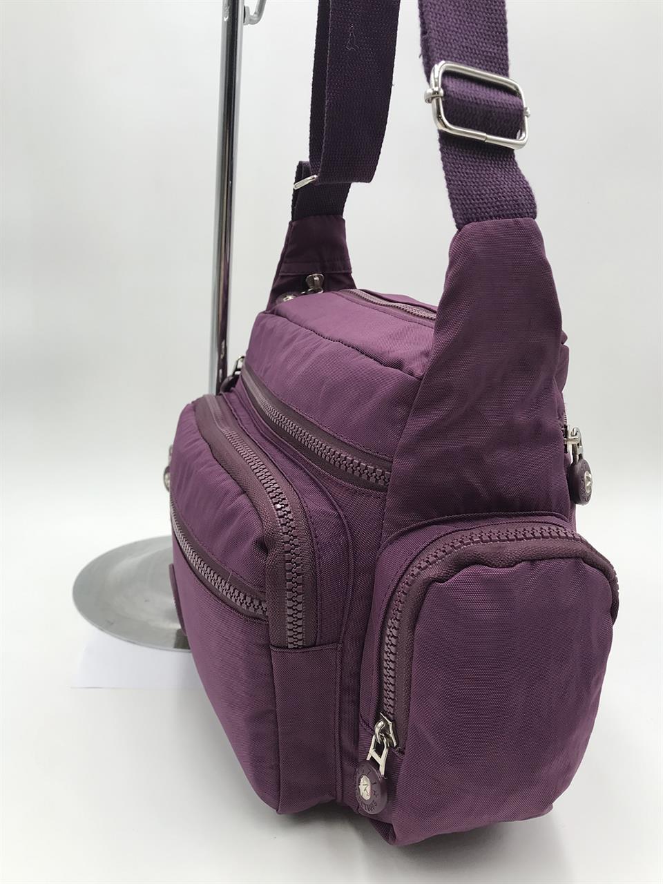 Çapraz Askılı Ultra Hafif Çok Cepli Omuz Çantası Mor (Model: 571-6F)