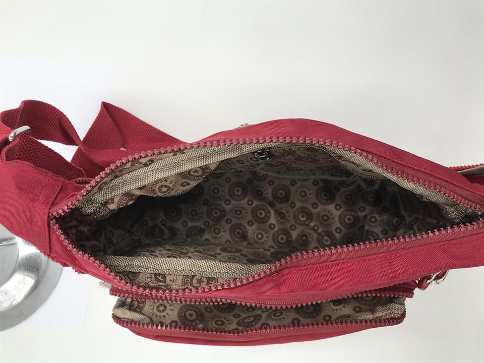Çapraz Askılı Ultra Hafif Çok Cepli Omuz Çantası Kırmızı (Model: 571-6F)
