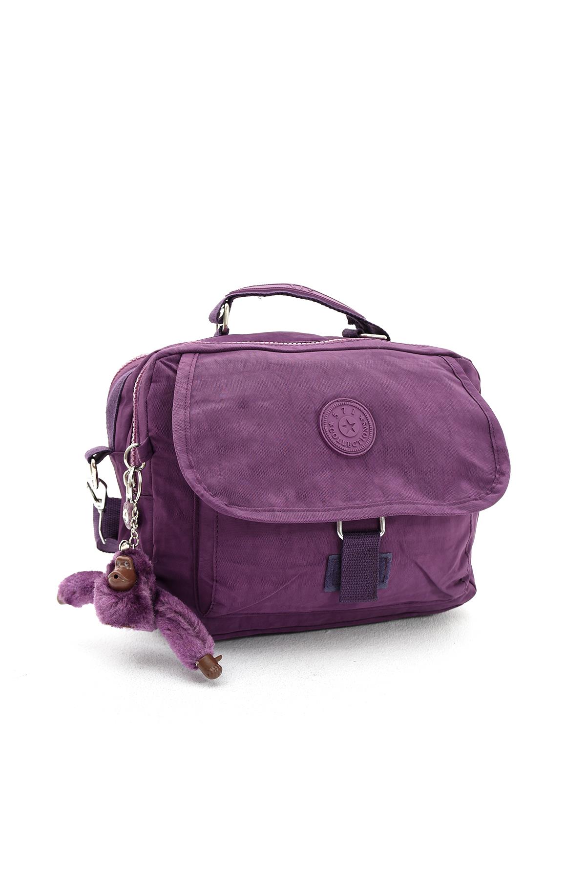 Çapraz Askılı Ultra Hafif Çok Cepli Bayan Omuz Çantası Mor (Model: 571-6P)