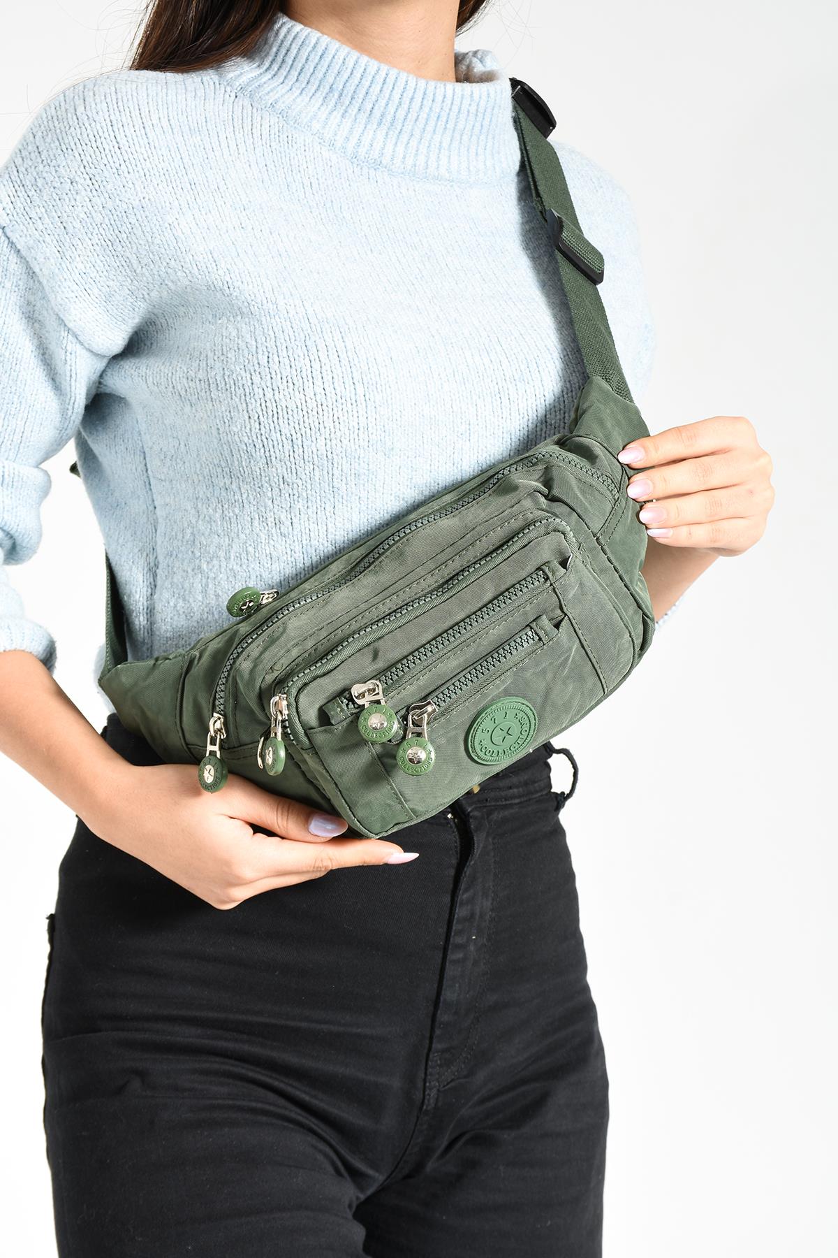 Çok Cepli Bel Çantası Unisex Yeşil (Model: 571-7F) 