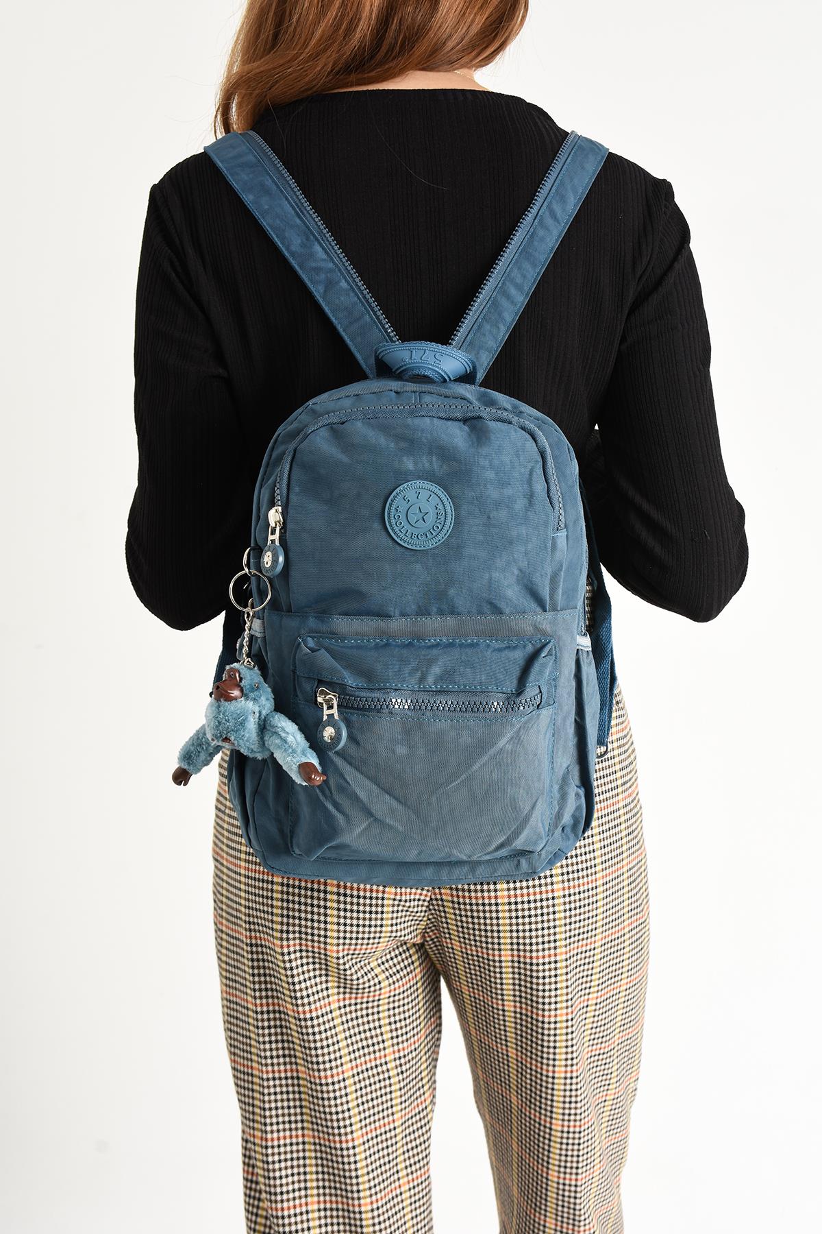 Hem Sırt Hem Göğüs Spor Genç Kadın Çantası Mavi (Model: 571-8C) 