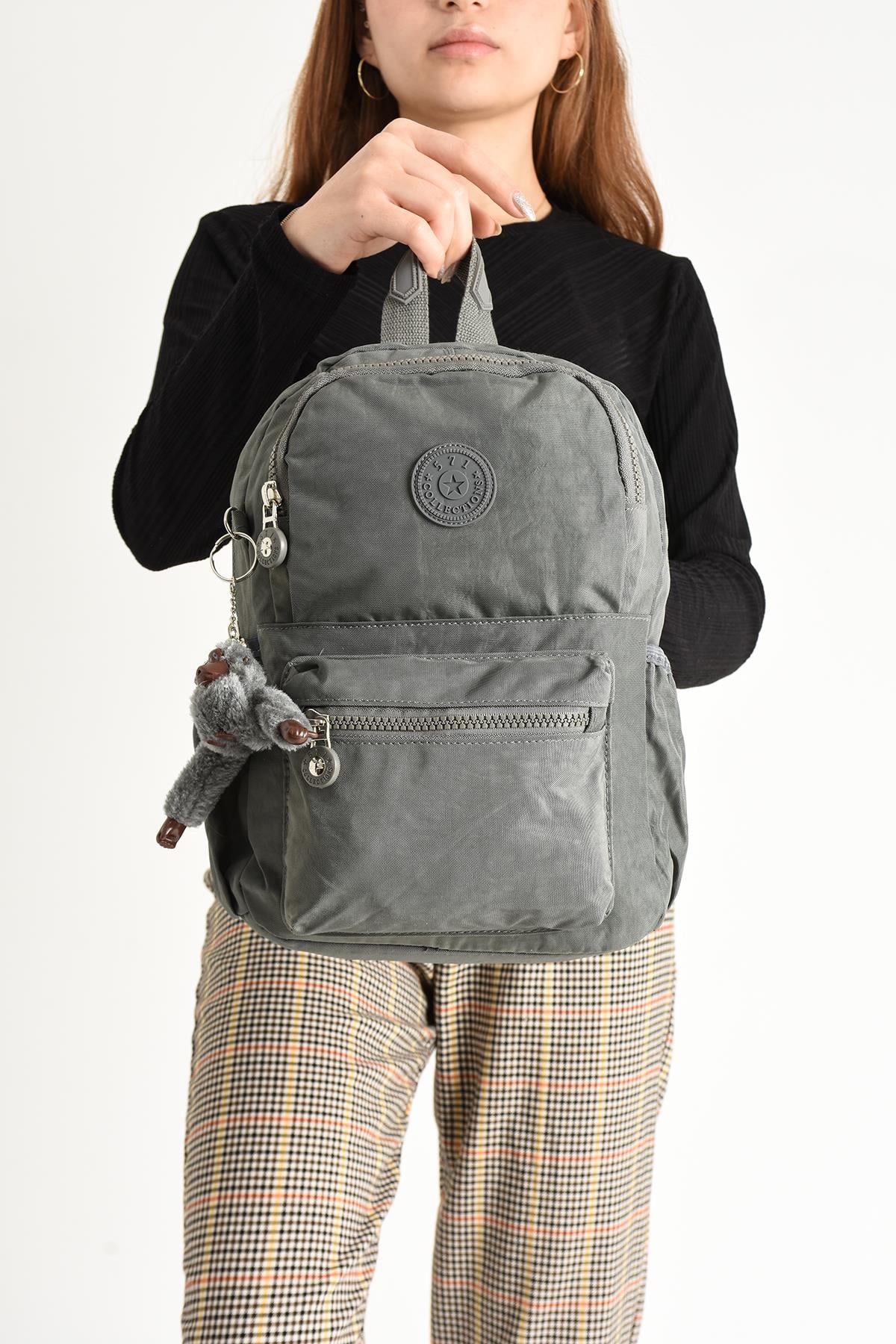 Hem Sırt Hem Göğüs Spor Genç Kadın Çantası Gri (Model: 571-8C) 