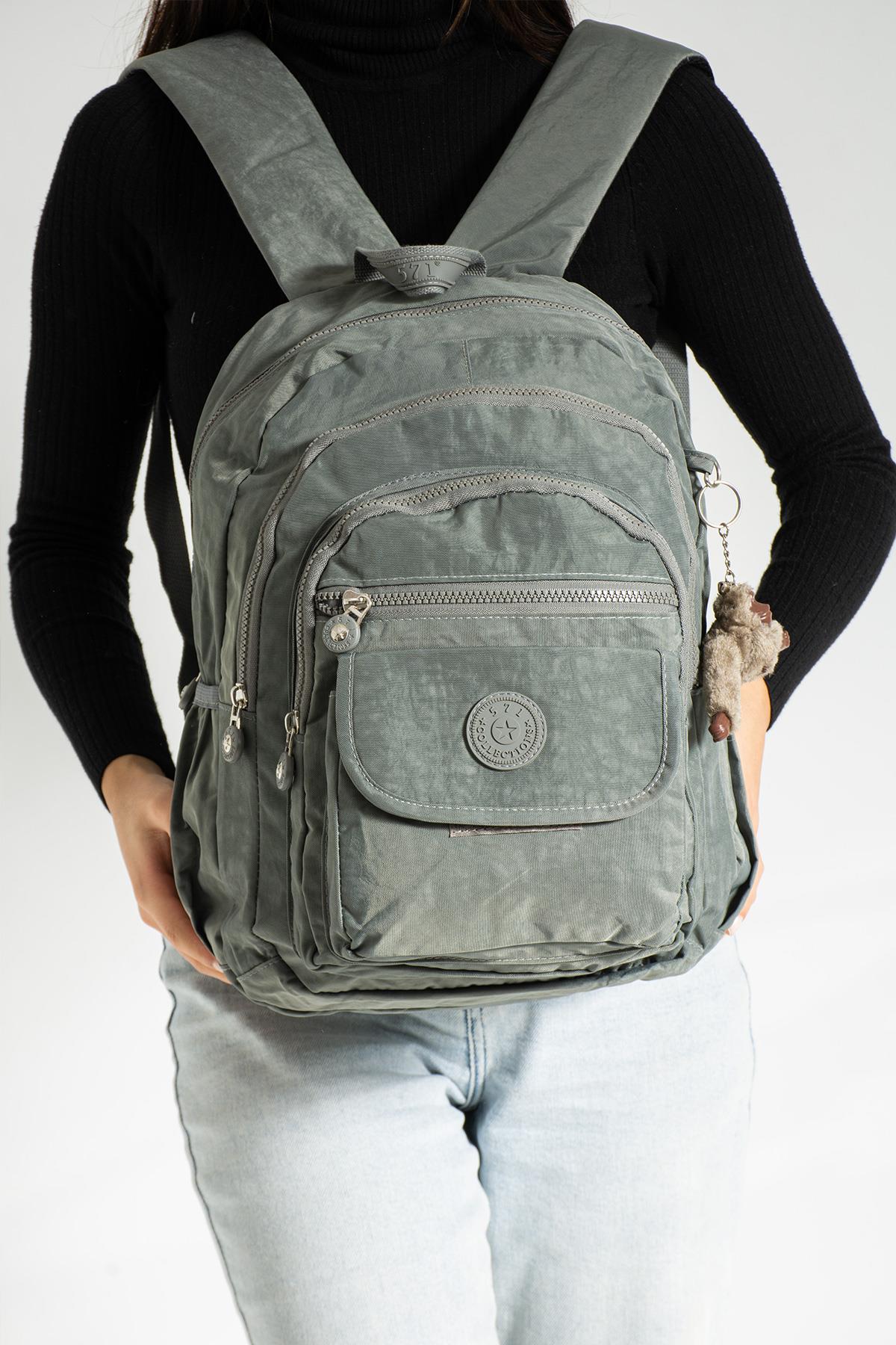 Orta Boy Sırt Çantası Ultra Hafif Çok Cepli Unisex Gri (Model: 571-3J)