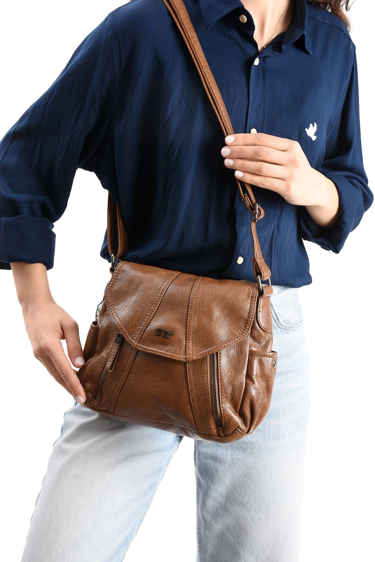 Suni Deri Omuz Çantası Taba (Model: 571-13-13N) 