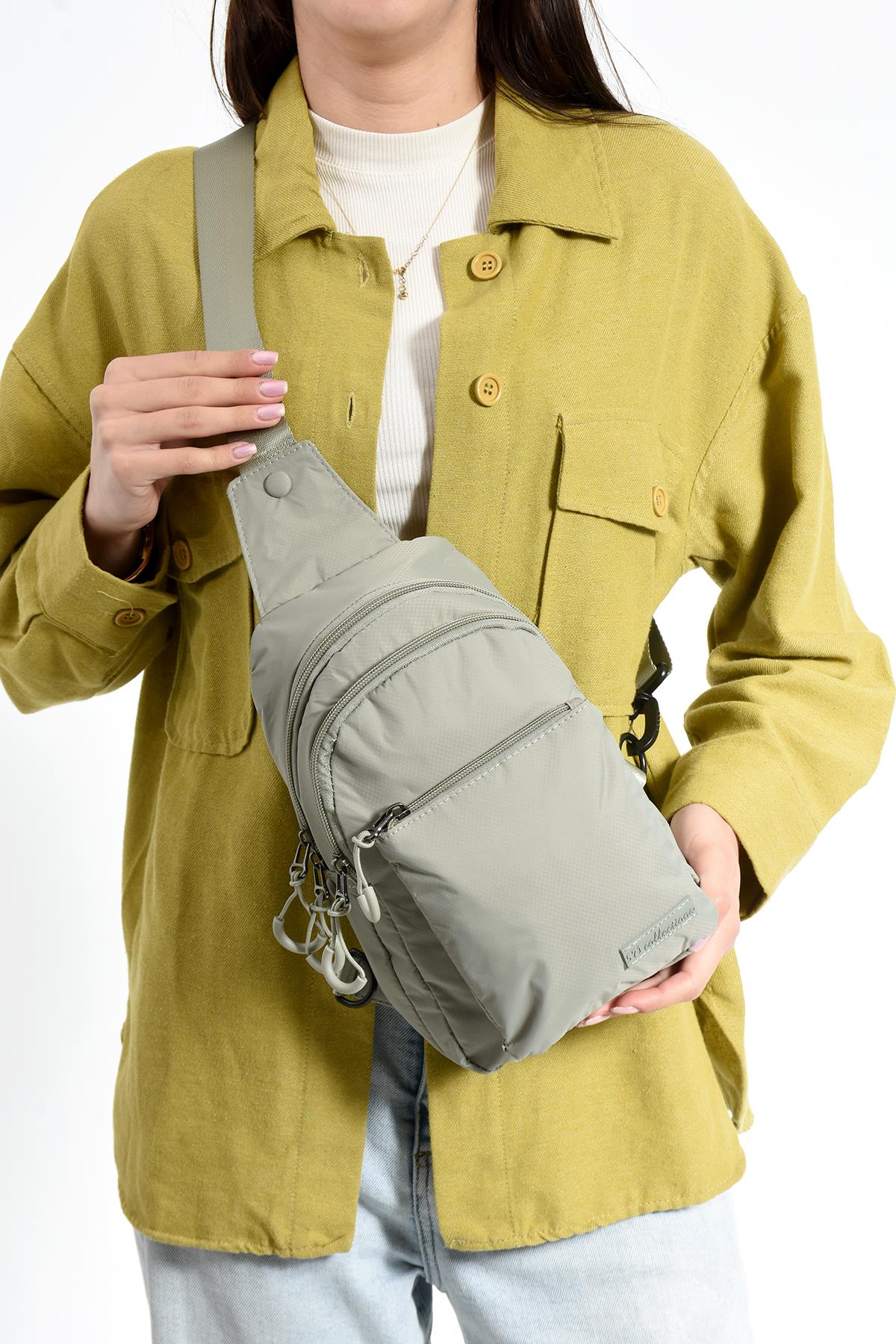 Üç Bölmeli Unisex Göğüs (Bodybag) Çantası Vizon (Model: 571-9N) 