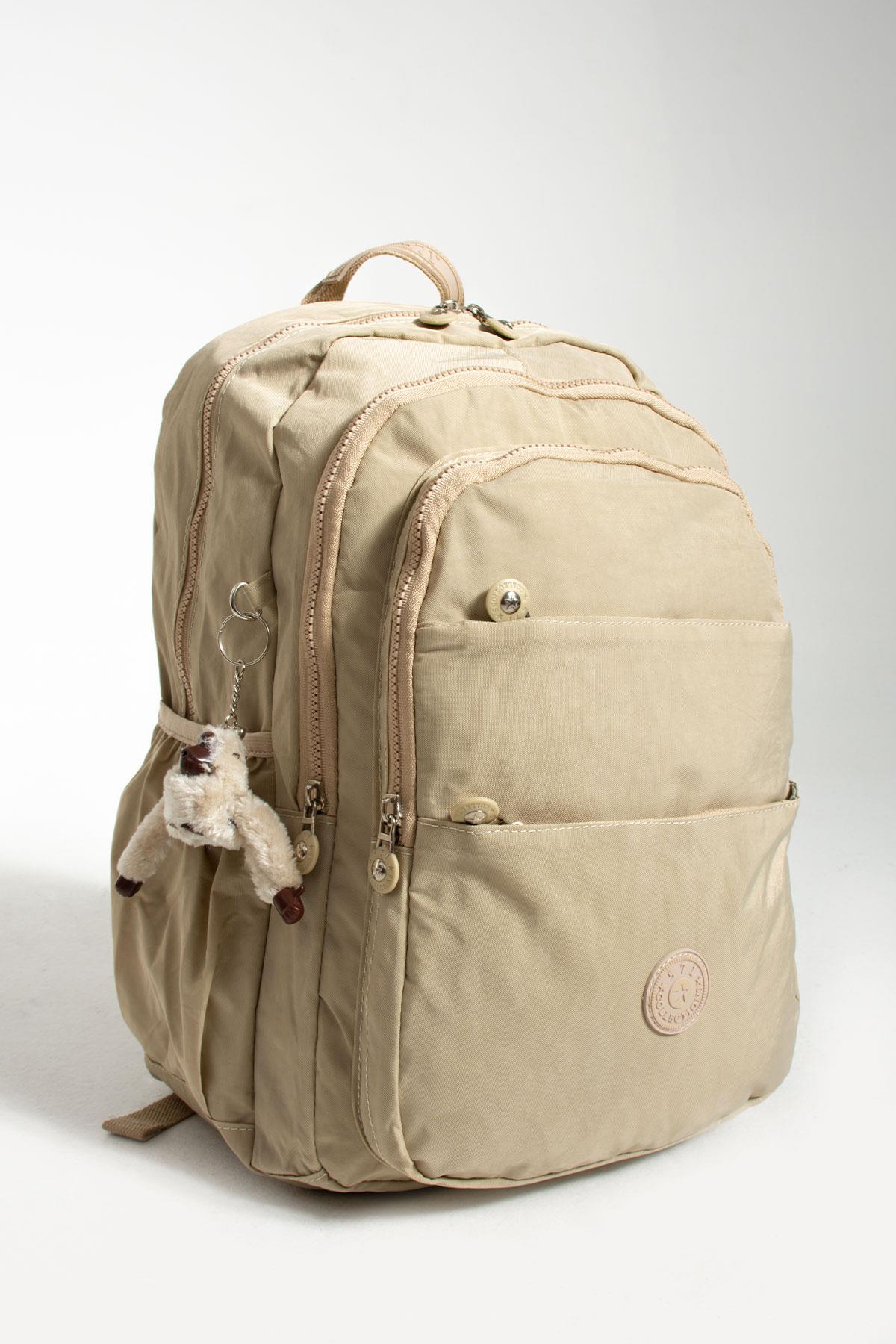 Ultra Hafif Çok Cepli Krinkıl Sırt Çantası Vizon (Model: 571-2B)