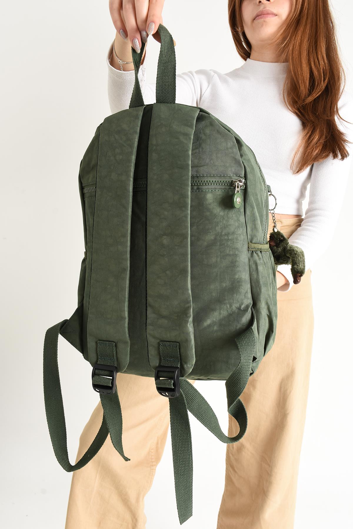 Ultra Hafif Çok Cepli Orta Boy Sırt Çantası Unisex Yeşil (Model: 571-4D)