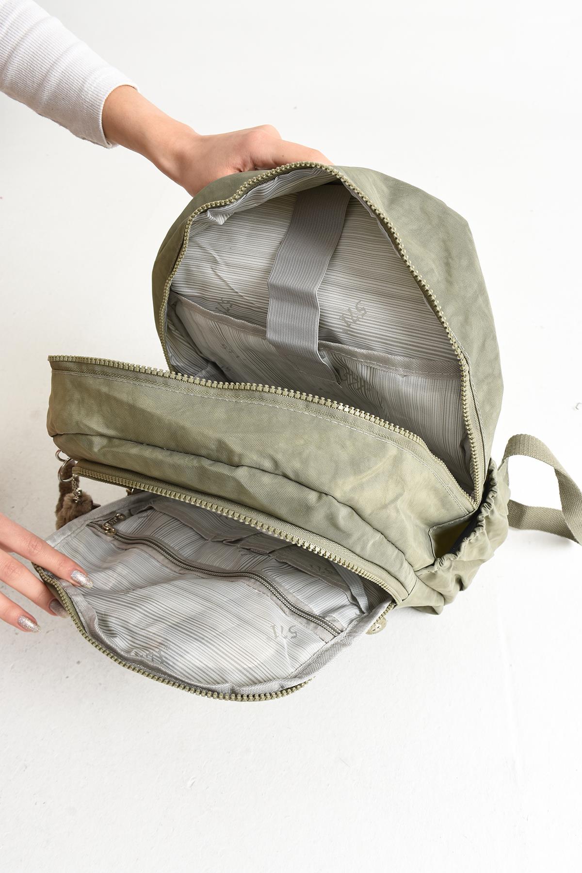 Ultra Hafif Çok Cepli Orta Boy Sırt Çantası Vizon (Model: 571-4D)