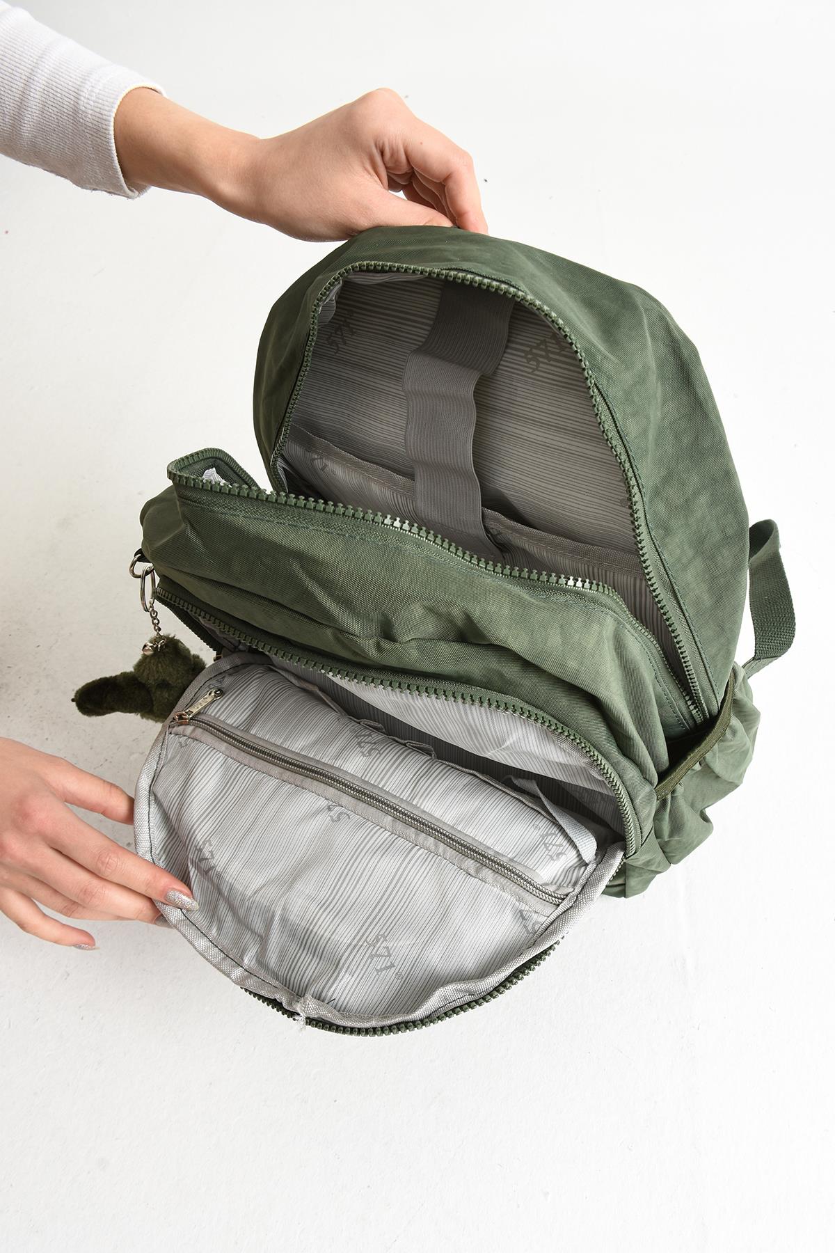 Ultra Hafif Çok Cepli Orta Boy Sırt Çantası Unisex Yeşil (Model: 571-4D)