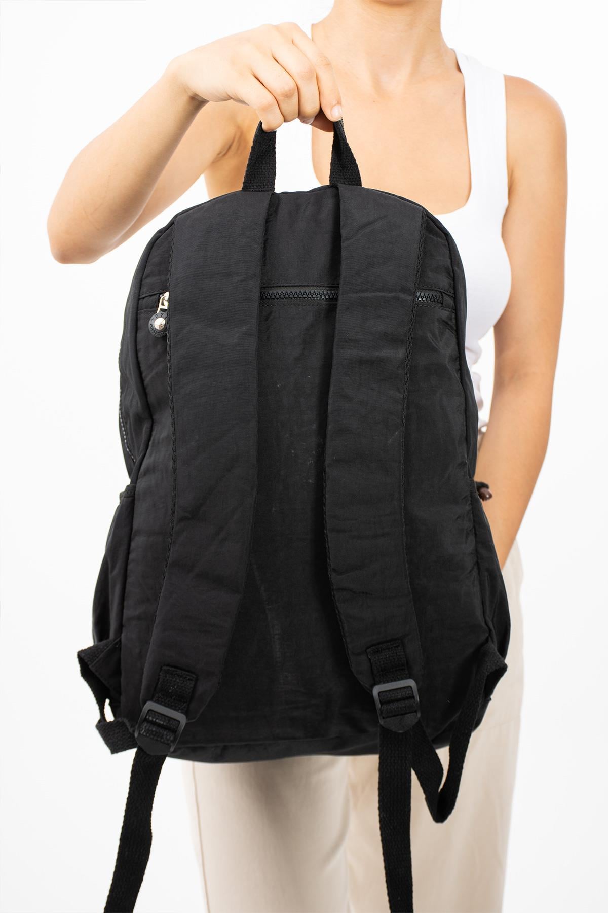 Ultra Hafif Çok Cepli Su Geçirmez Sırt Çantası Unisex Siyah (Model: 571-2E) 
