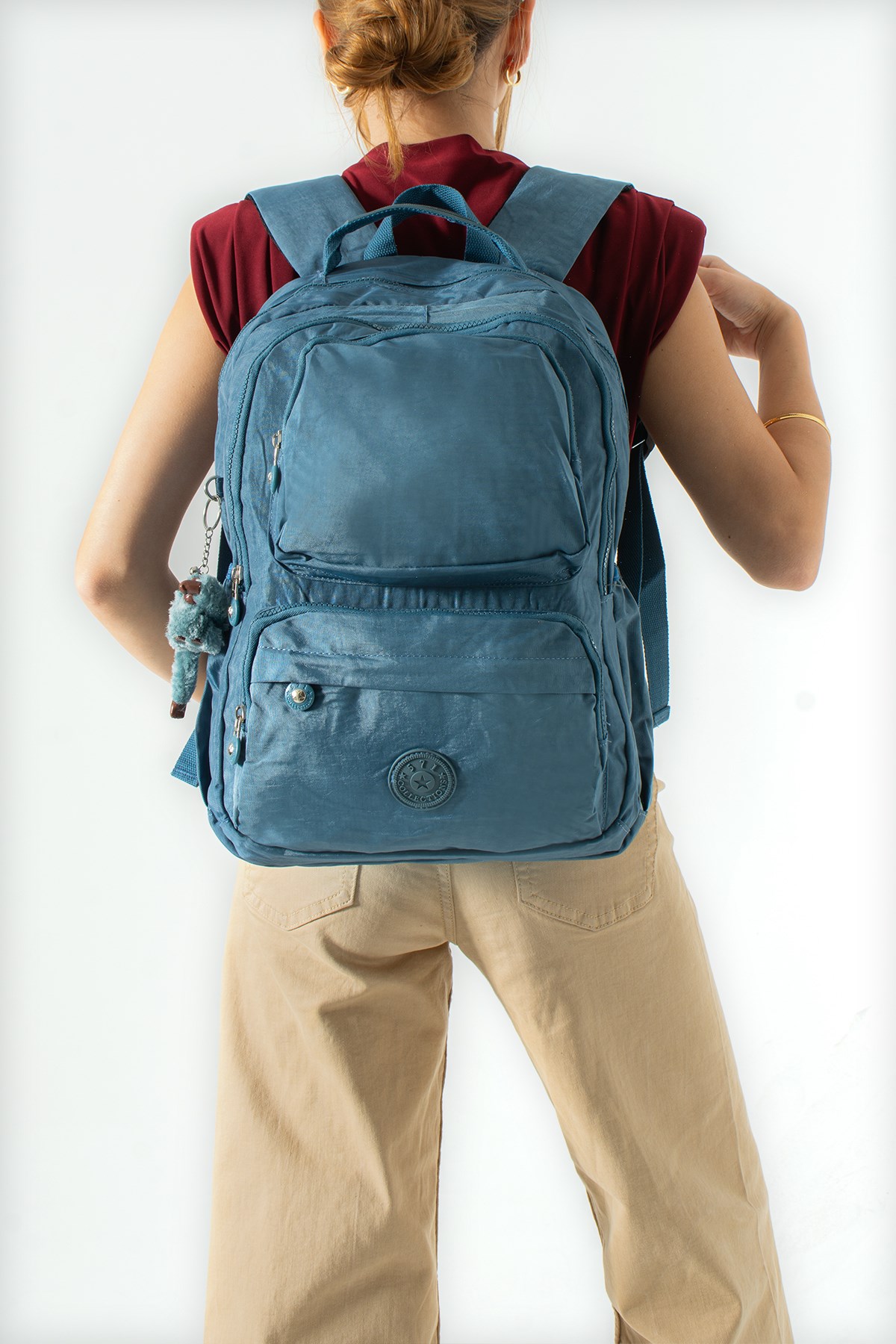 Ultra Hafif Çok Cepli Su Geçirmez Sırt Çantası Unisex Mavi (Model: 571-2H)