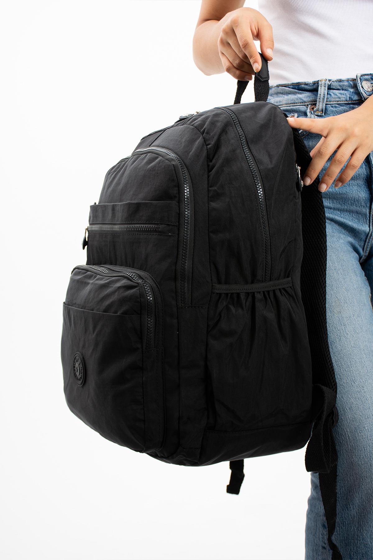 Ultra Hafif Çok Cepli Su Geçirmez Sırt Çantası Unisex Siyah (Model: 571-1B)