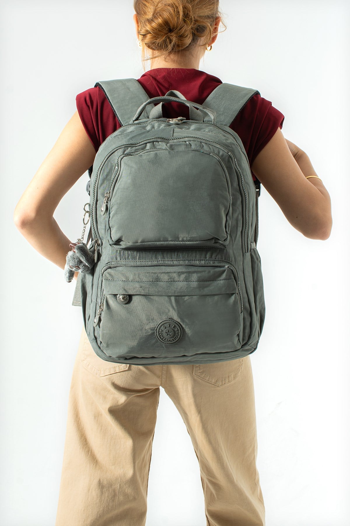 Ultra Hafif Çok Cepli Su Geçirmez Sırt Çantası Unisex Gri (Model: 571-2H)
