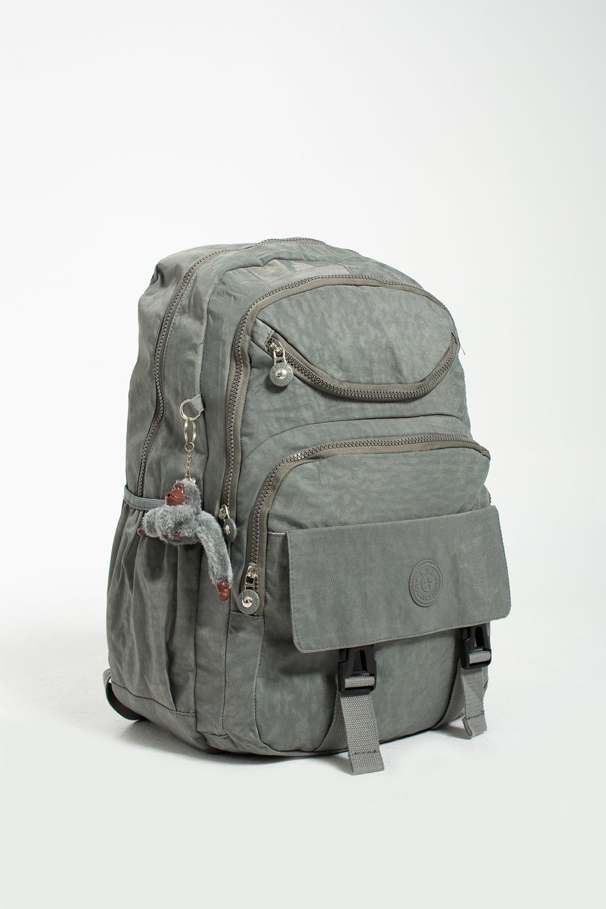 Ultra Hafif Çok Cepli Su Geçirmez Sırt Çantası Unisex Gri (Model: 571-1H)