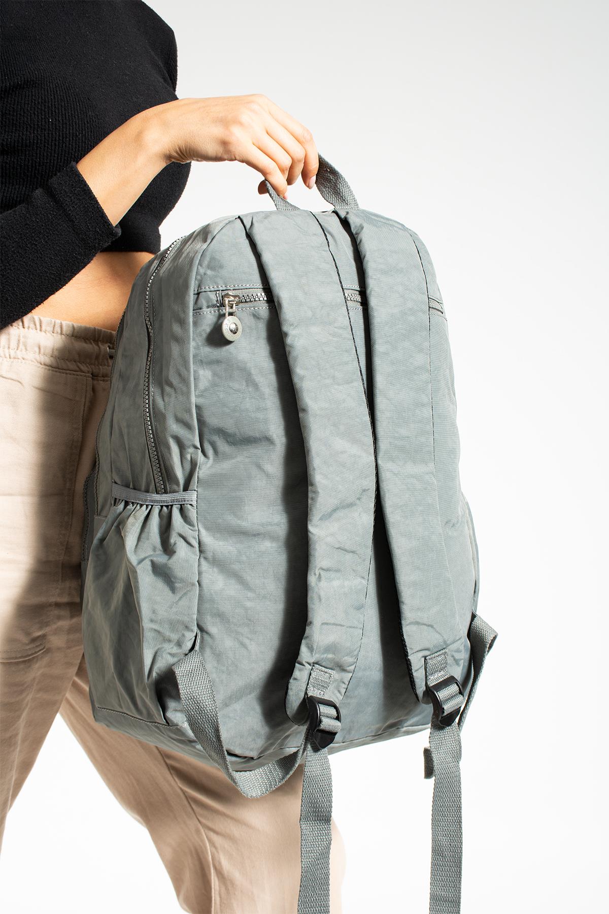Ultra Hafif Çok Cepli Su Geçirmez Sırt Çantası Unisex Gri (Model: 571-1E) 