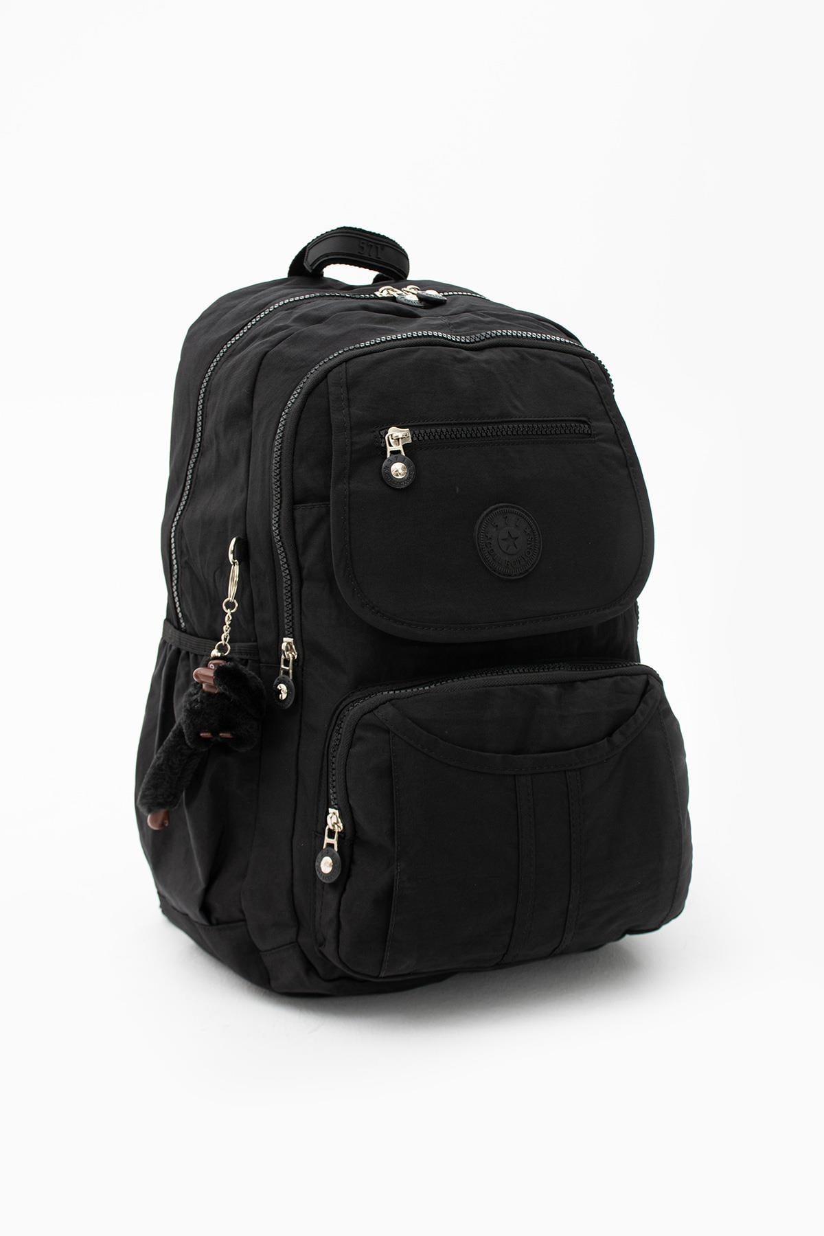 Ultra Hafif Çok Cepli Su Geçirmez Sırt Çantası Unisex Siyah (Model: 571-2E) 