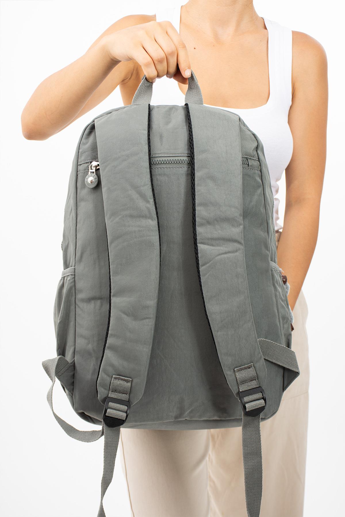 Ultra Hafif Çok Cepli Su Geçirmez Sırt Çantası Unisex Gri (Model: 571-2E) 