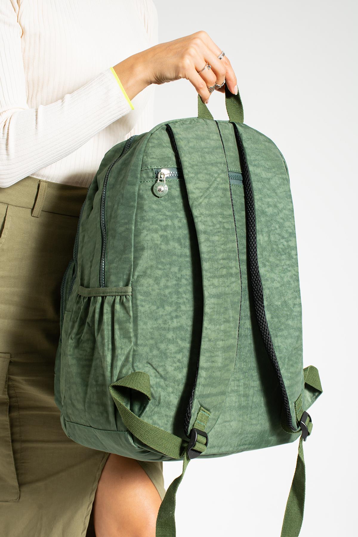 Ultra Hafif Çok Cepli Su Geçirmez Sırt Çantası Unisex Yeşil (Model: 571-1E) 