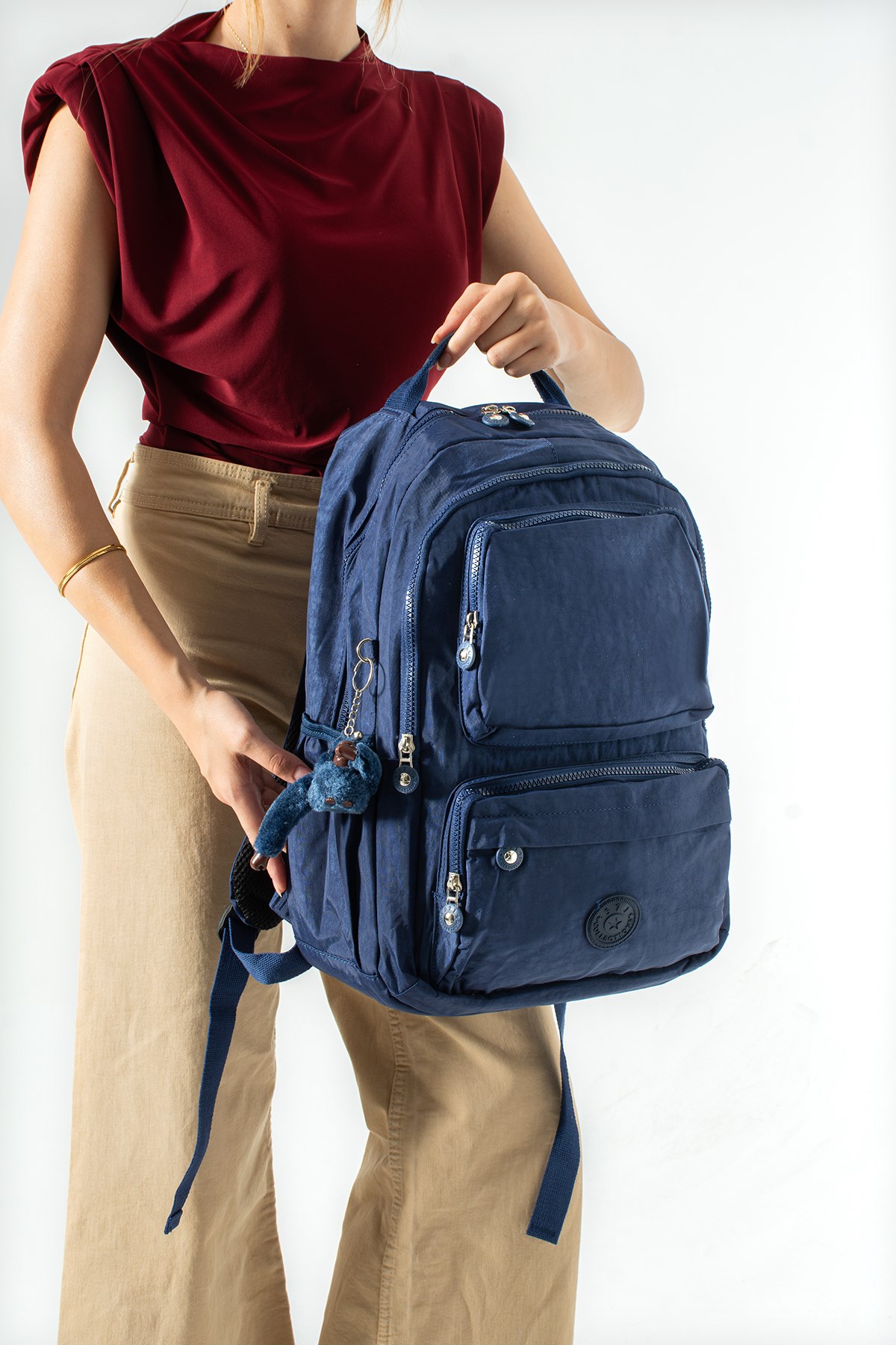 Ultra Hafif Çok Cepli Su Geçirmez Sırt Çantası Unisex Lacivert (Model: 571-2H)