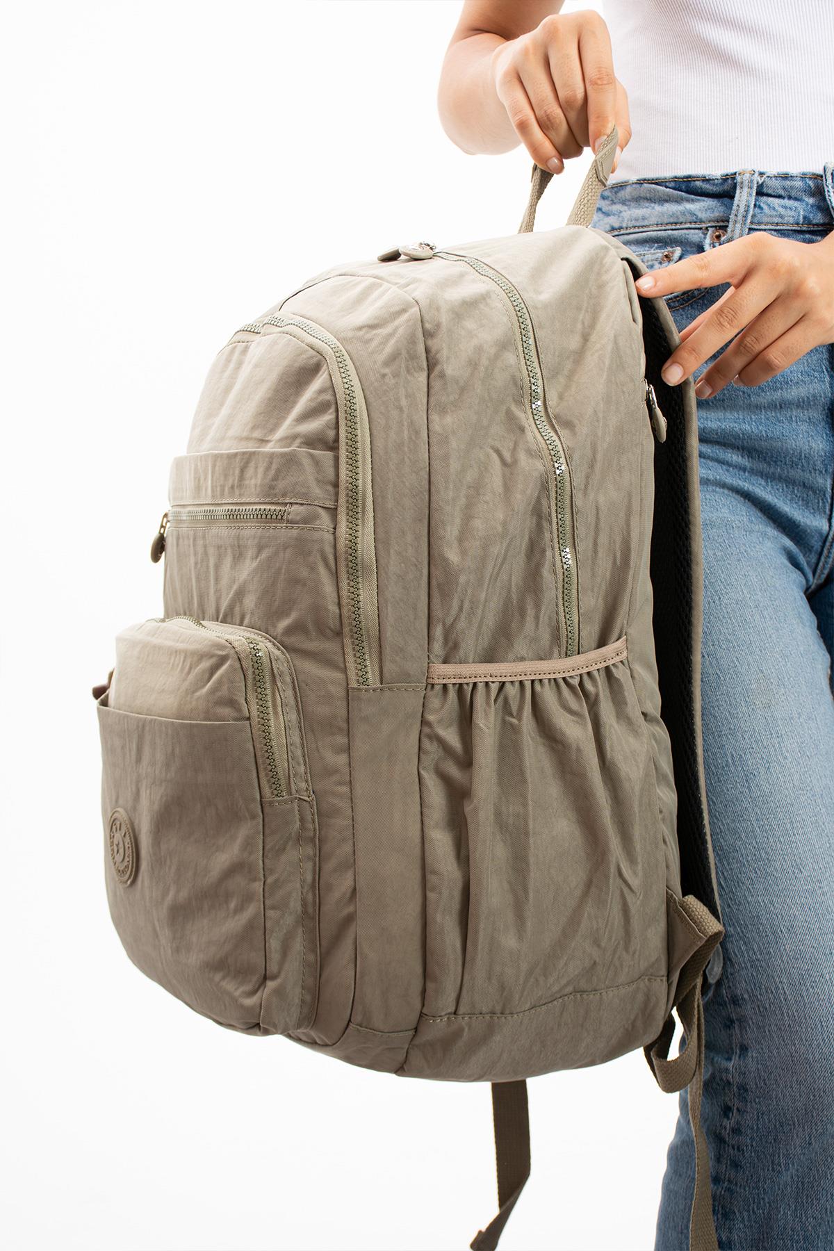 Ultra Hafif Çok Cepli Su Geçirmez Sırt Çantası Unisex Vizon (Model: 571-1B)
